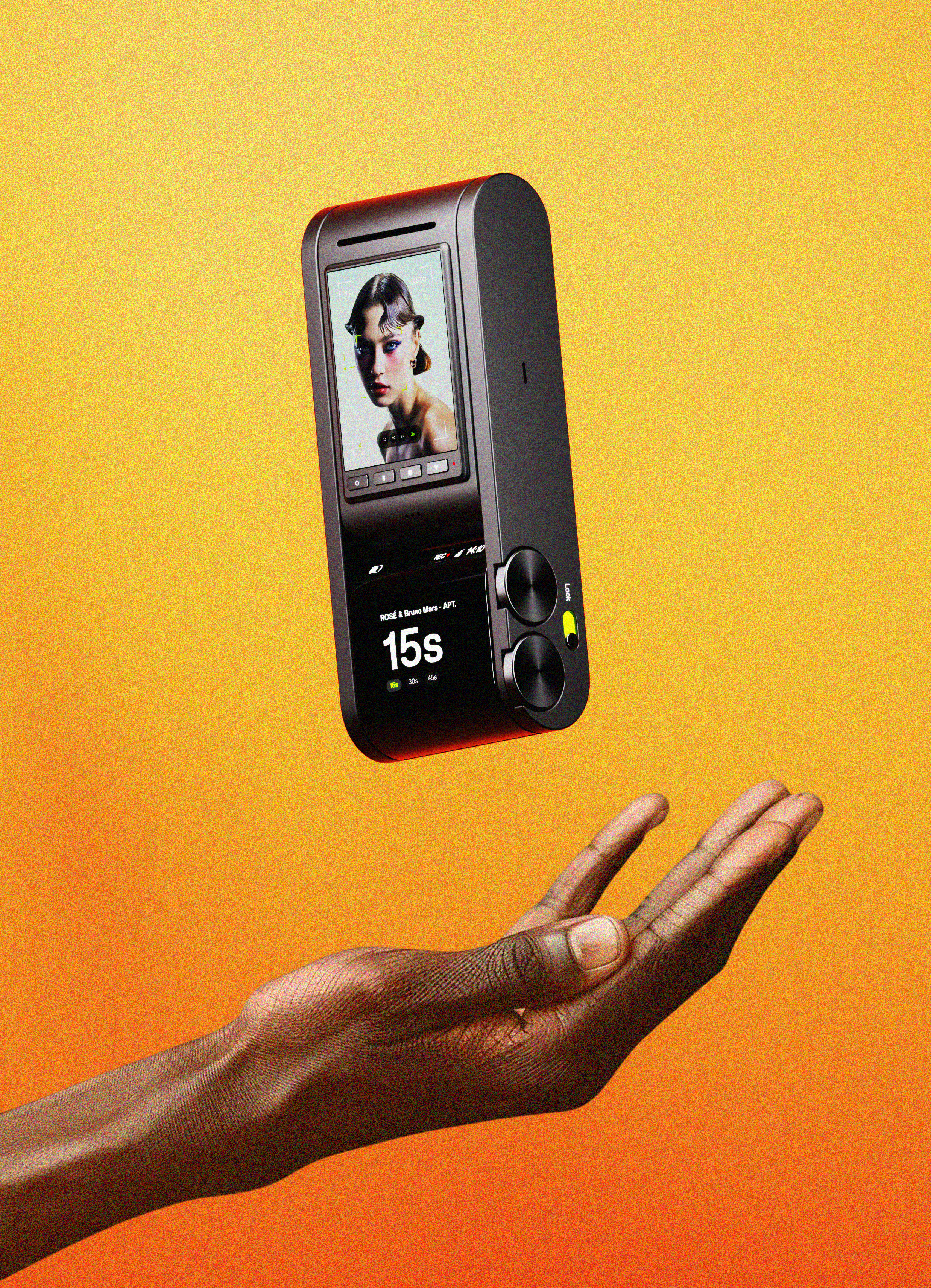 Rotating display，Portable camera，Steady shooting，Camera CLIPS，Portability，