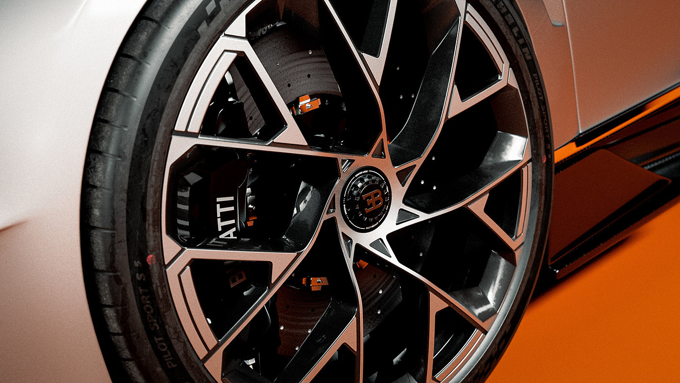 Super car，Bugatti Chiron，Custom hub，Automotive Process，Extreme Design，