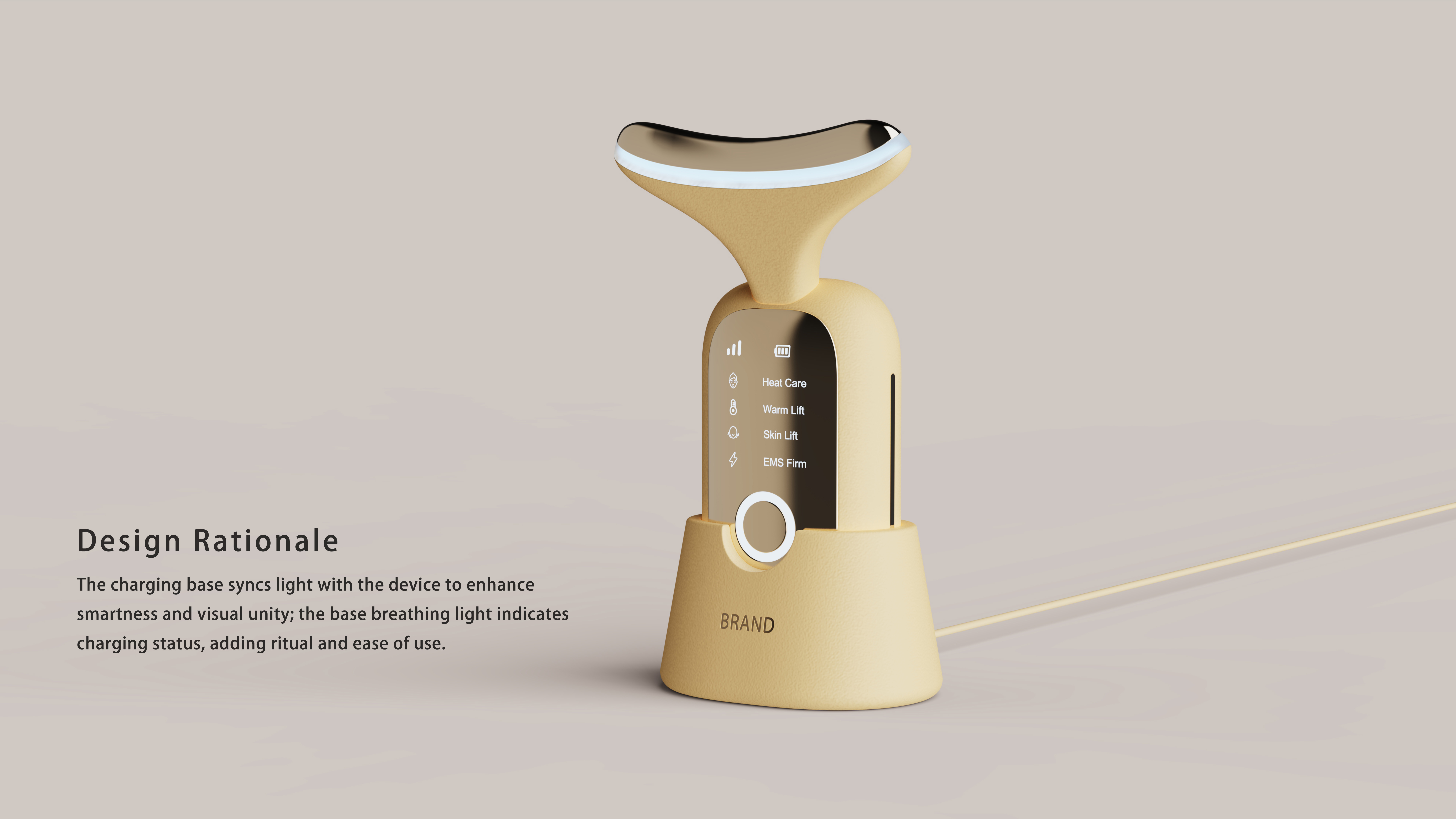 Beauty care，Skin Peeler，cosmetic instrument，Beautiful neck instrument，Product rendering，Inspiration Sketch，