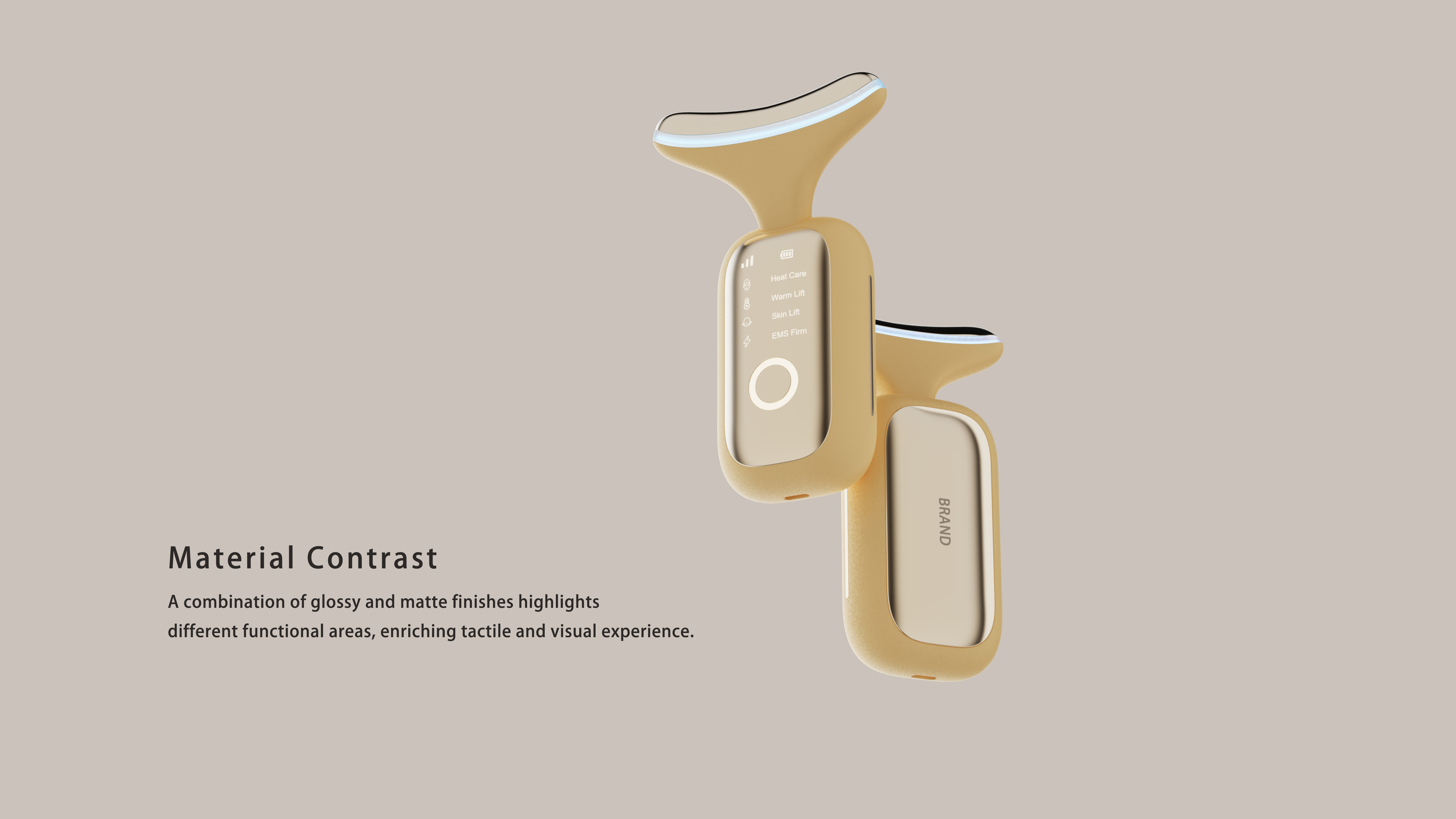 Beauty care，Skin Peeler，cosmetic instrument，Beautiful neck instrument，Product rendering，Inspiration Sketch，