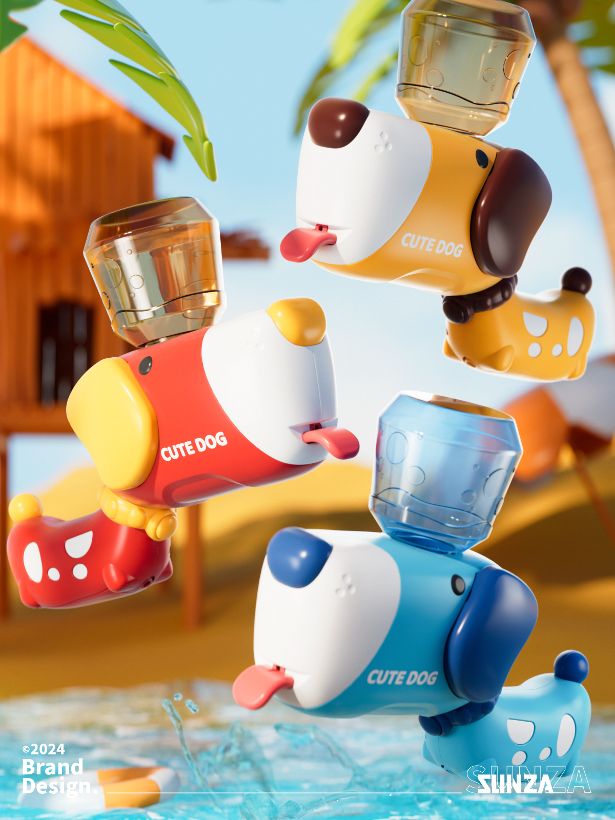 Toys，summer，product design，e-commerce diagram design，Water gun，Vacation Necessary，Water fight，