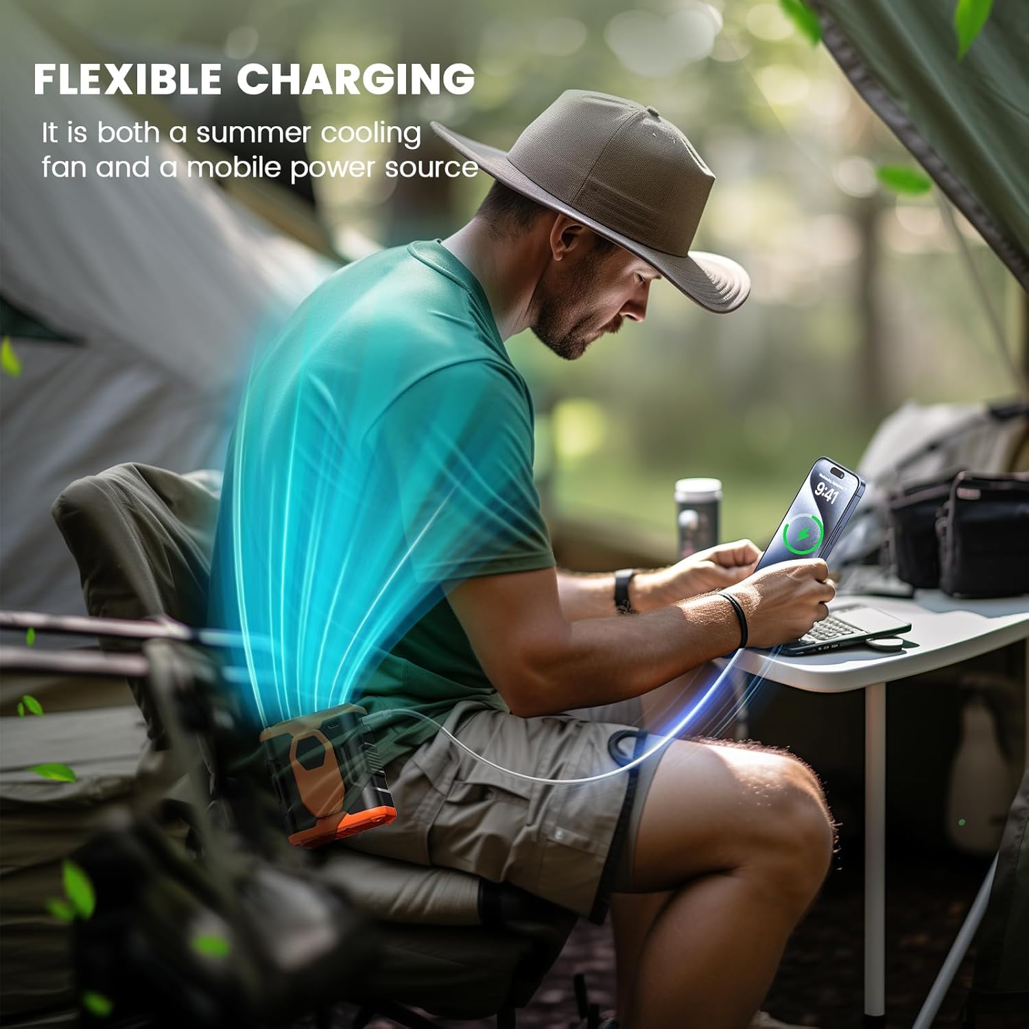 High-speed waist fan，Endurance，Wind 10 m/s，Outdoor fan，