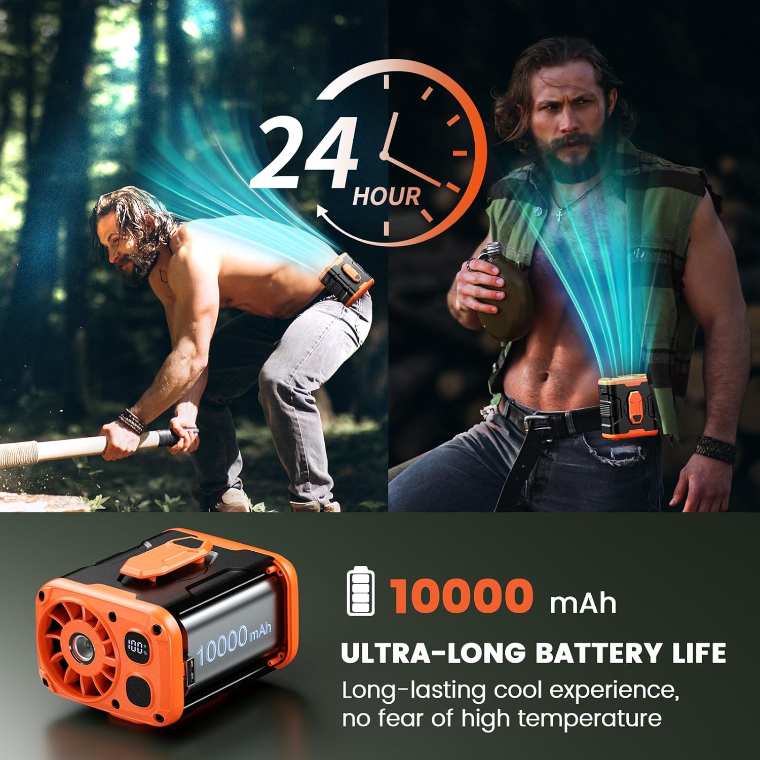 High-speed waist fan，Endurance，Wind 10 m/s，Outdoor fan，