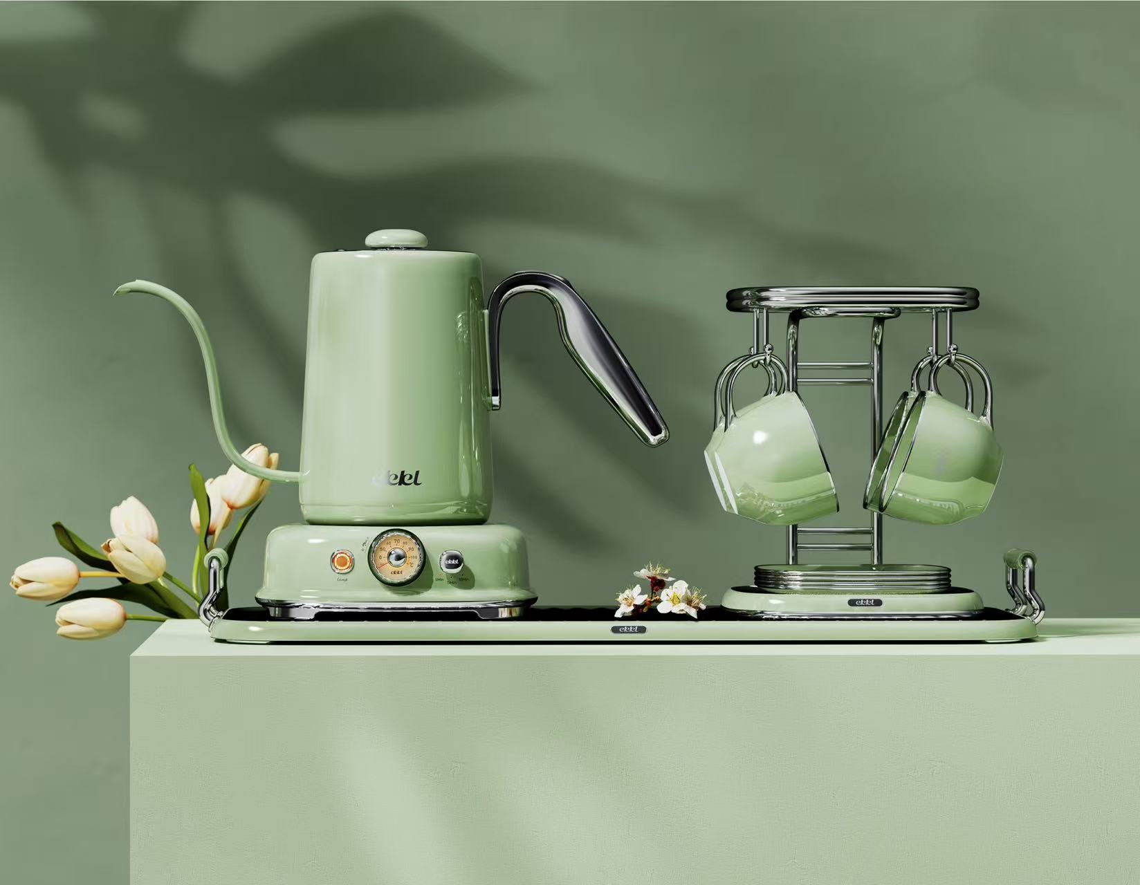 industrial design，product design，Appearance design，Hand coffee pot，High color value kettle，Tea set set，Coffee utensils，Coffee utensils，