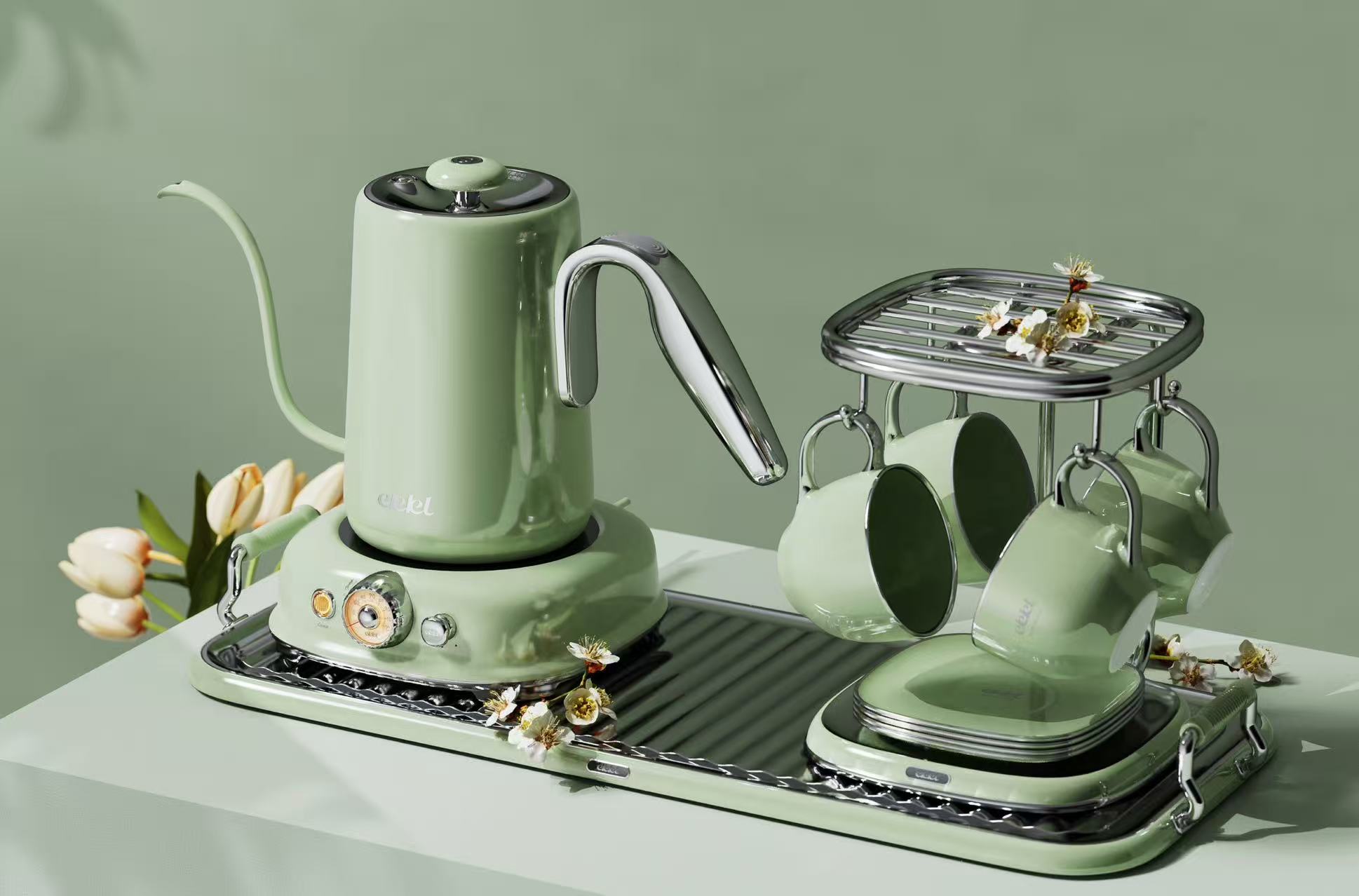 industrial design，product design，Appearance design，Hand coffee pot，High color value kettle，Tea set set，Coffee utensils，Coffee utensils，