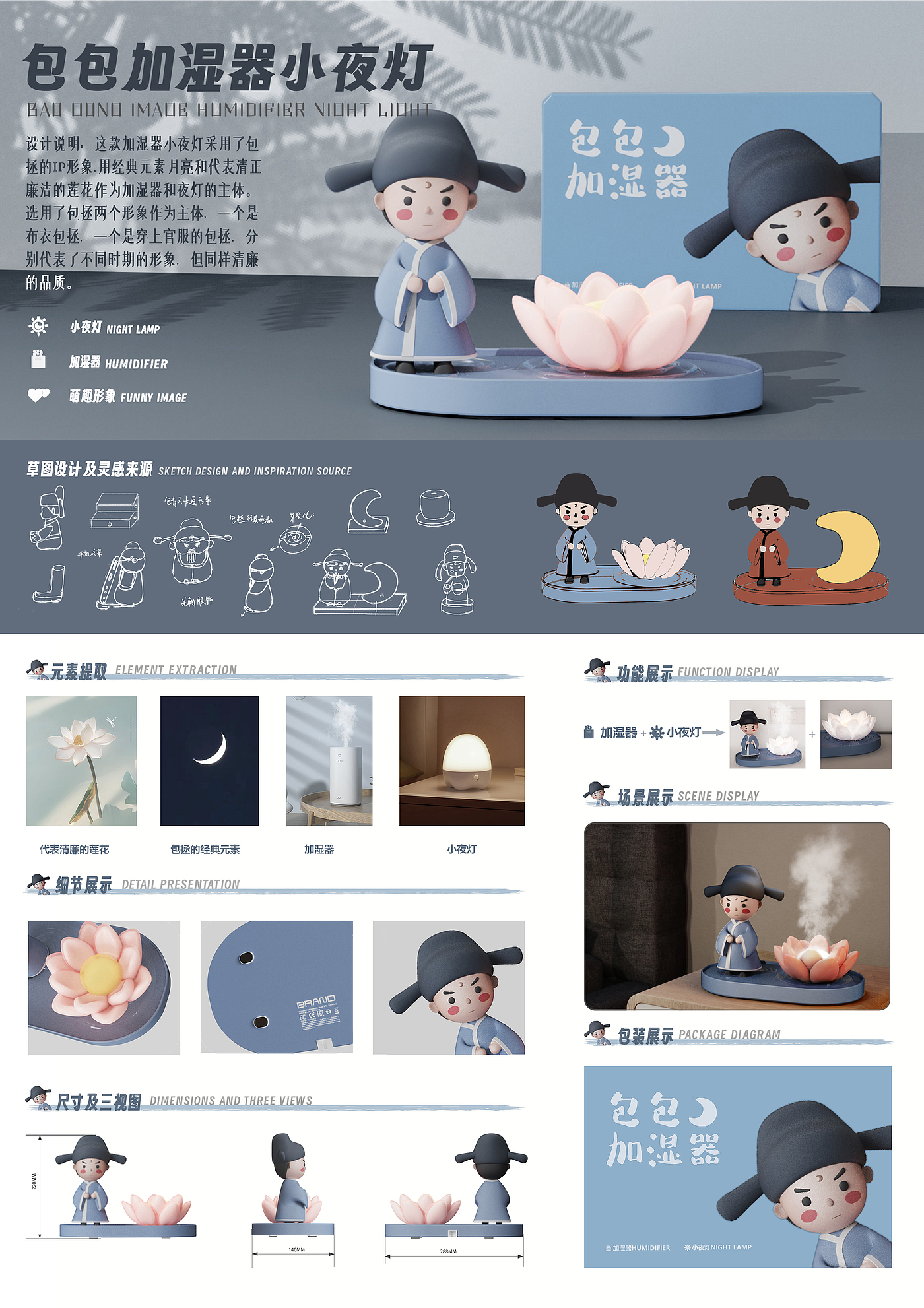 Humidifier night light，Cultural and creative products，
