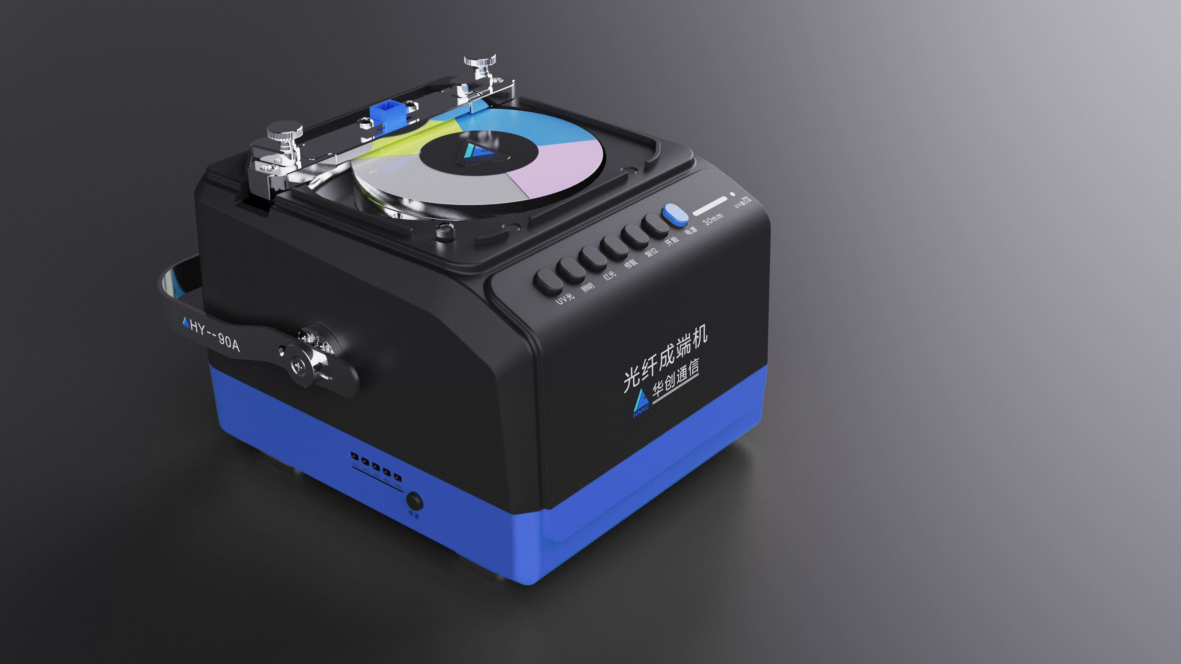 Product appearance design，optical fiber grinding machine，optical fiber end-forming machine，optical fiber melting end machine，equipment design ，