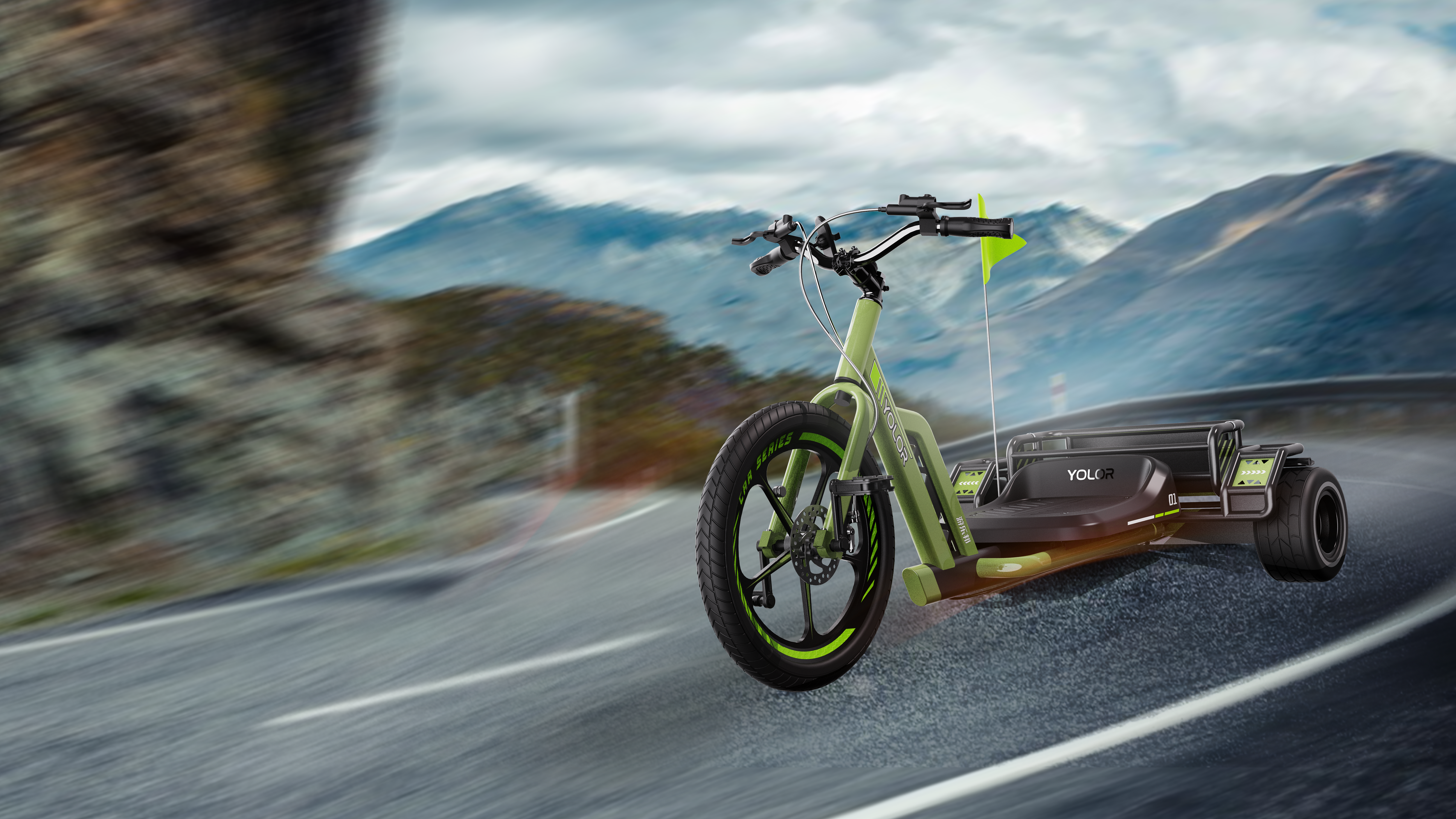 Tricycle design，Sightseeing car，Racing car，