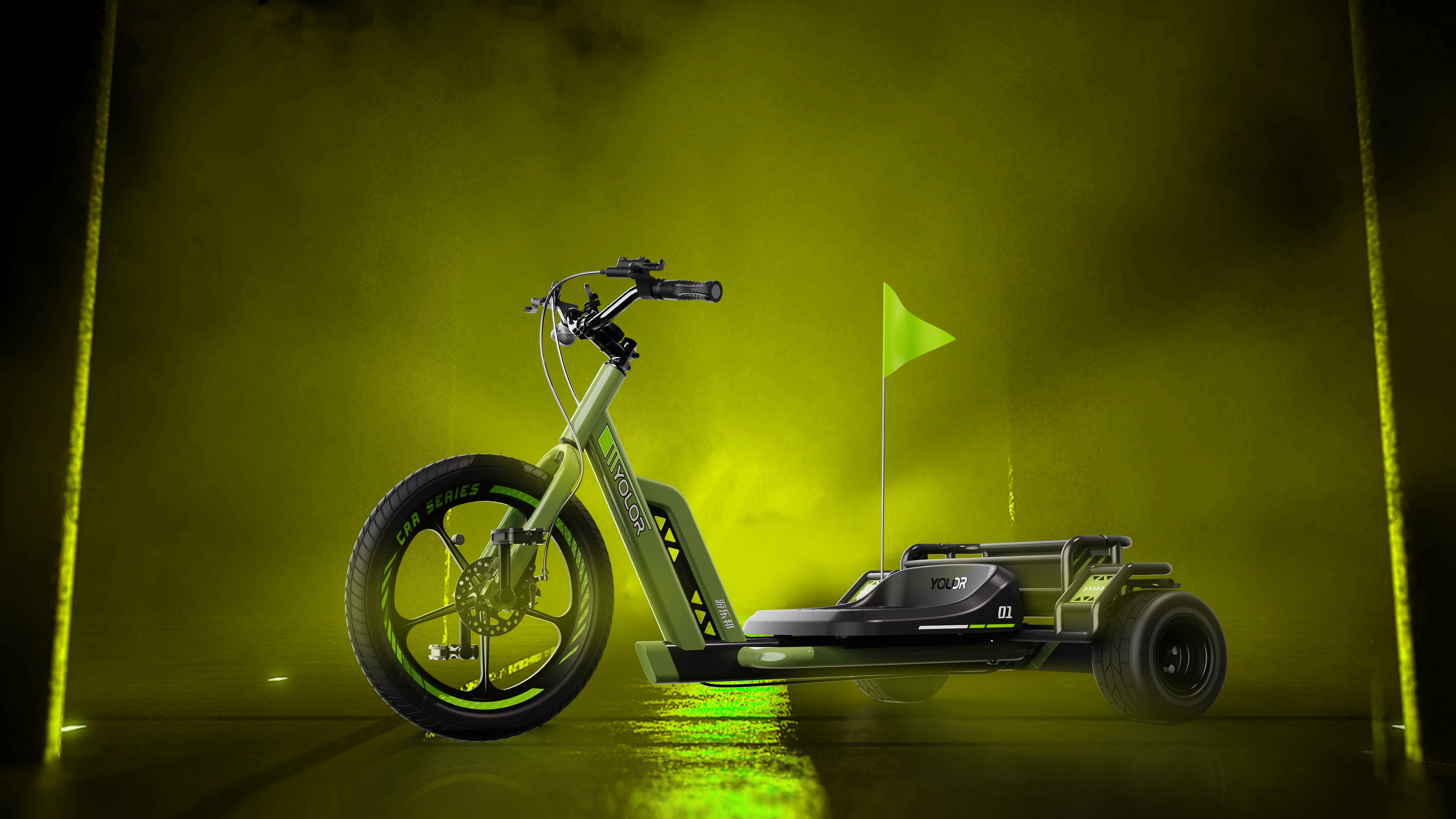 Tricycle design，Sightseeing car，Racing car，