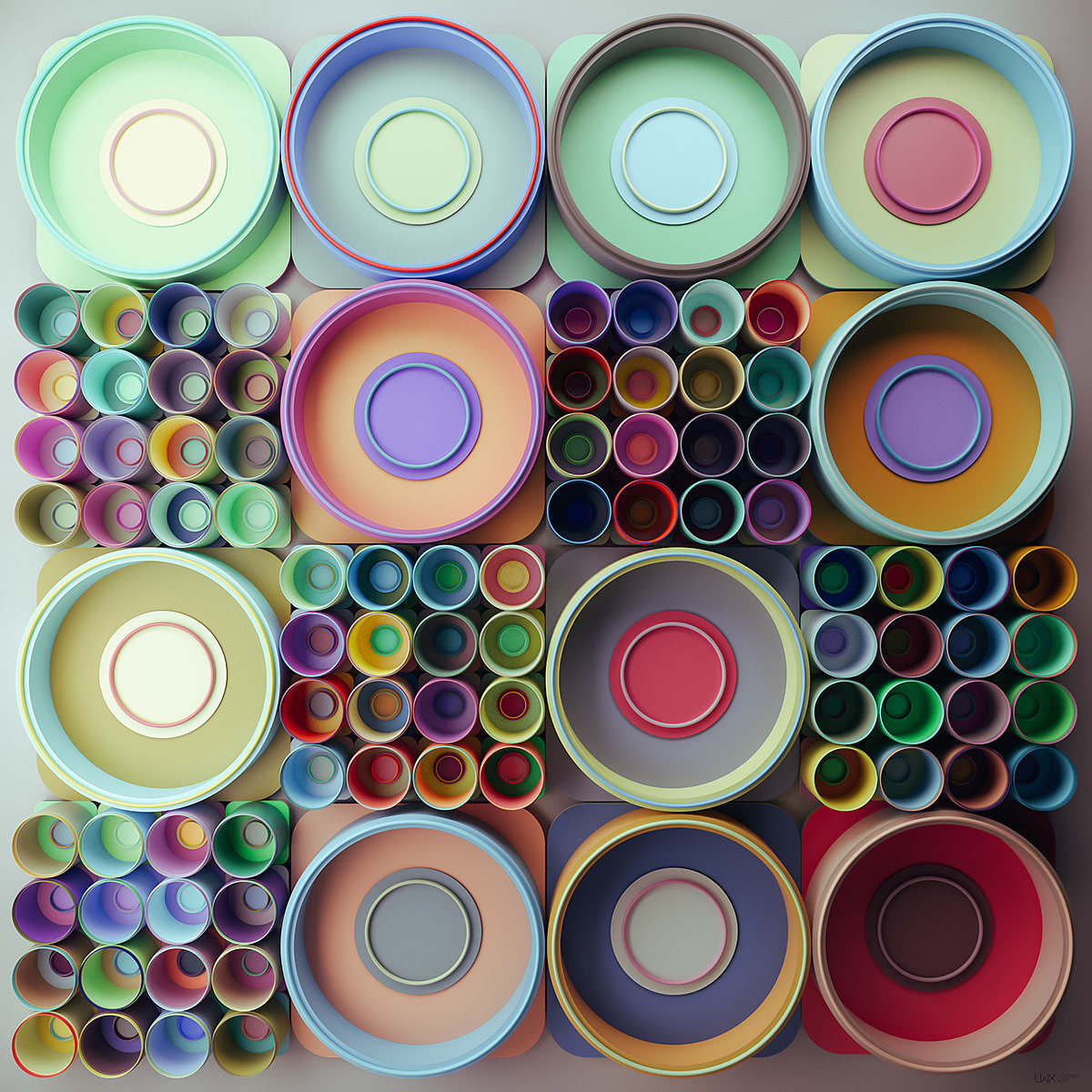 palette，circular，modularization，modern art，