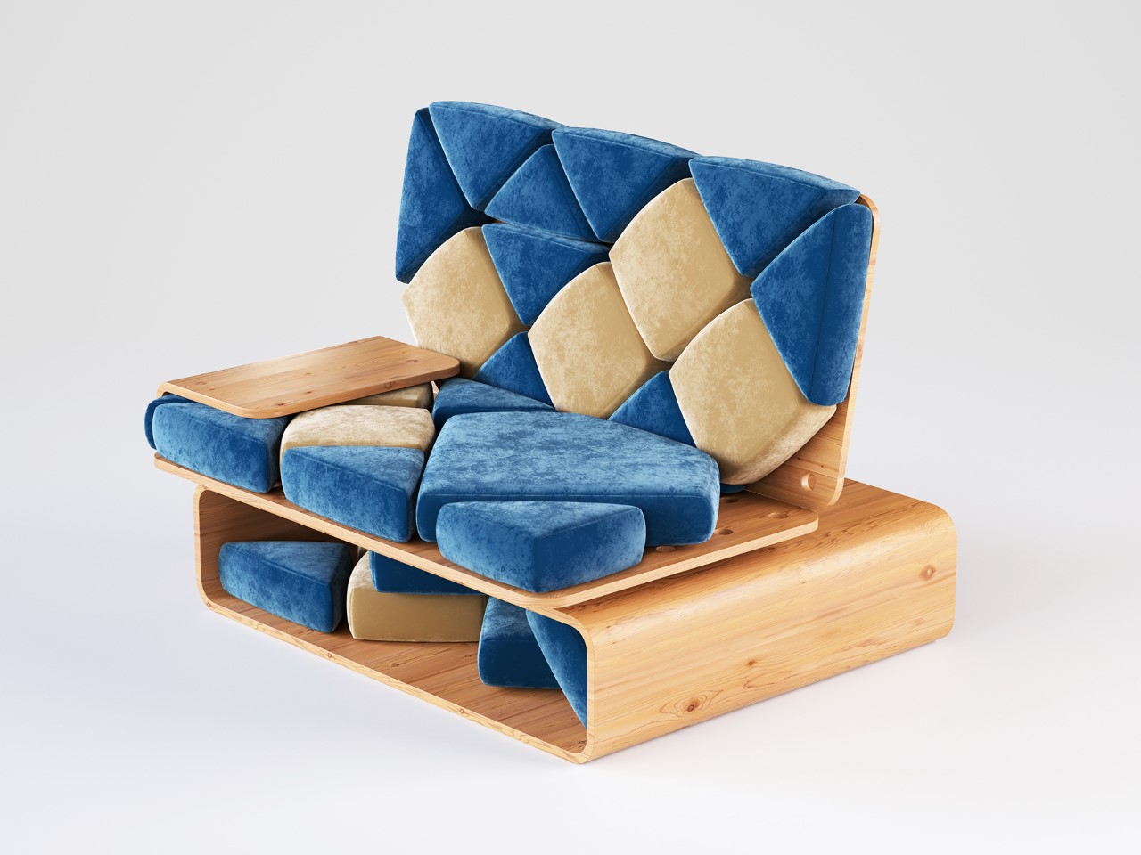 Modular seat，Creative furniture，Minimalist design ，Lego，Sustainability，