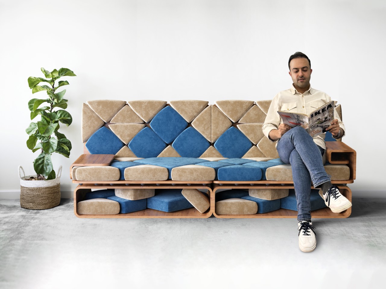 Modular seat，Creative furniture，Minimalist design ，Lego，Sustainability，