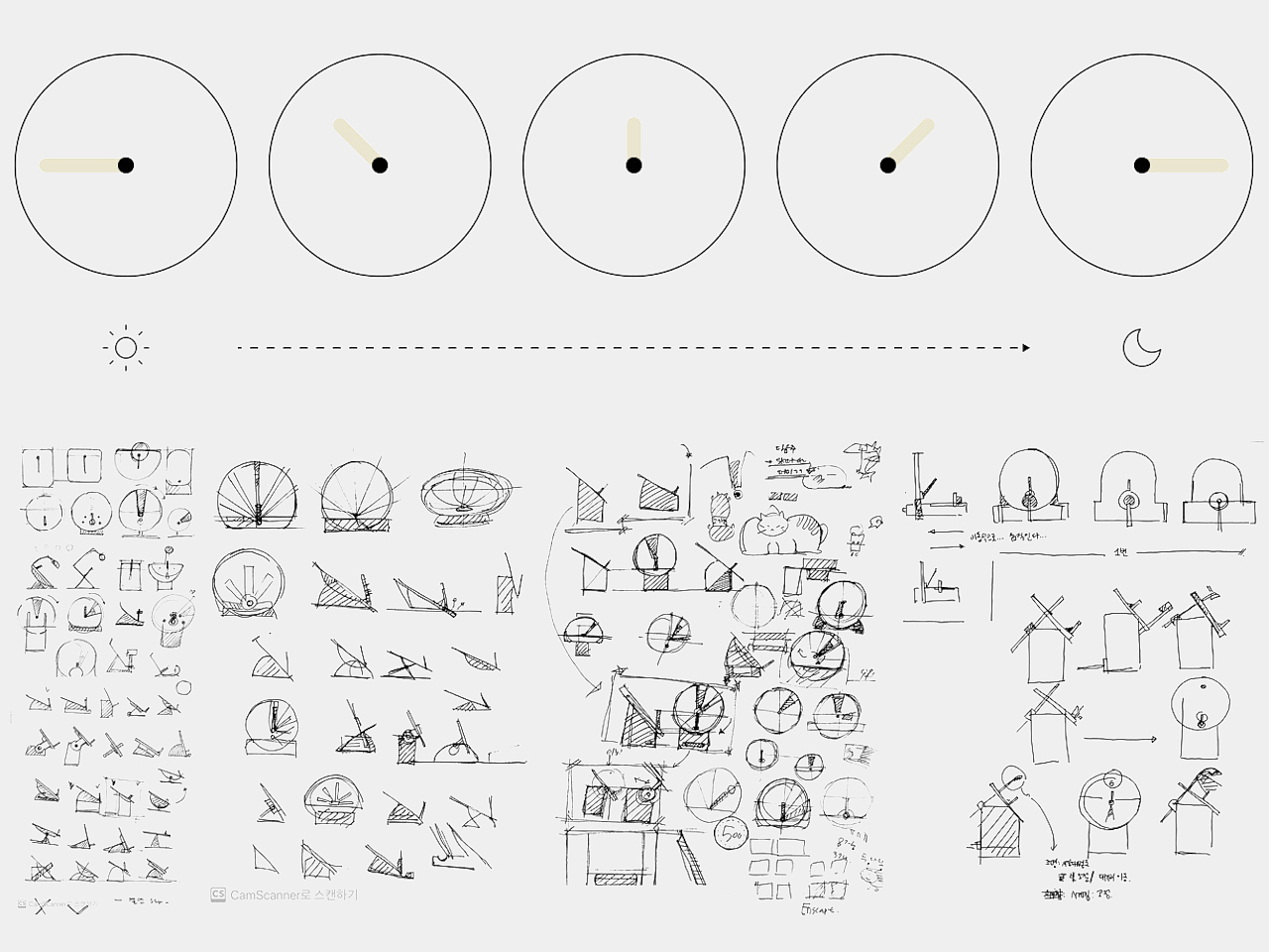 sundial，Clock，light and shadow design，Time perception，