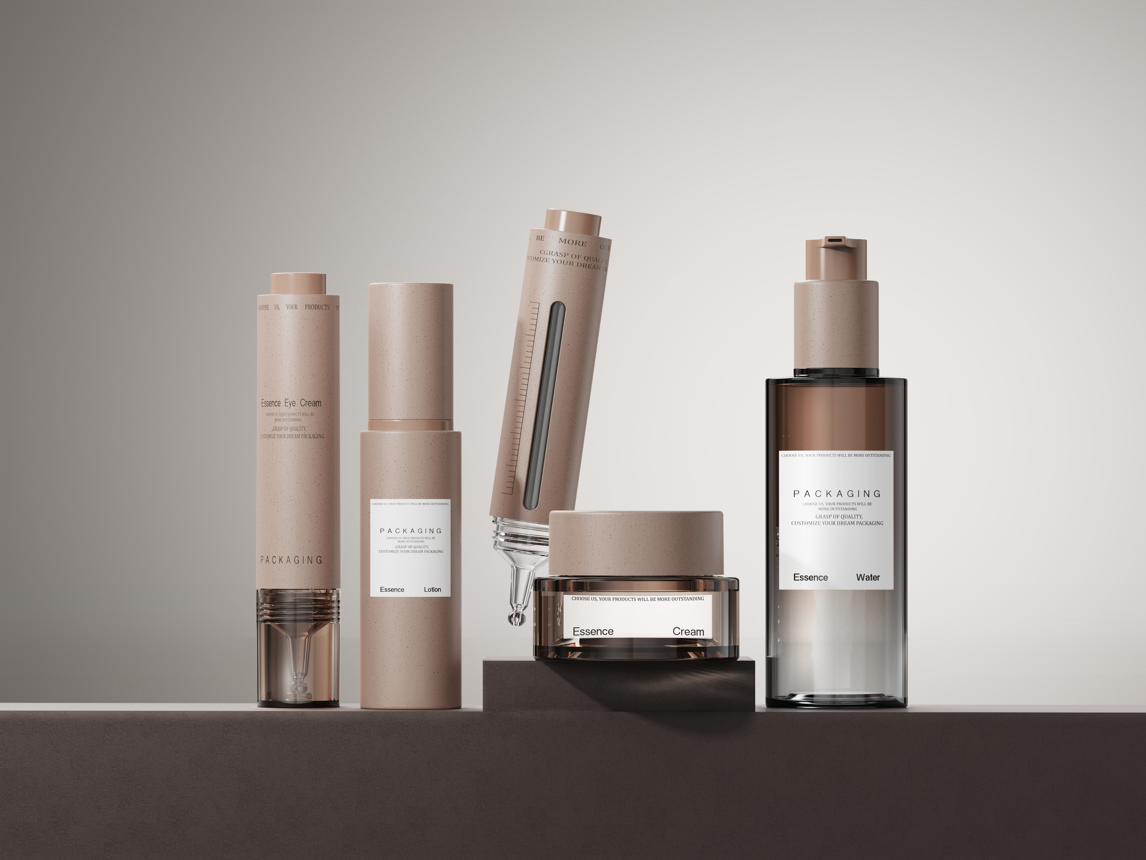 Bottle design，1 protective package material，Render，