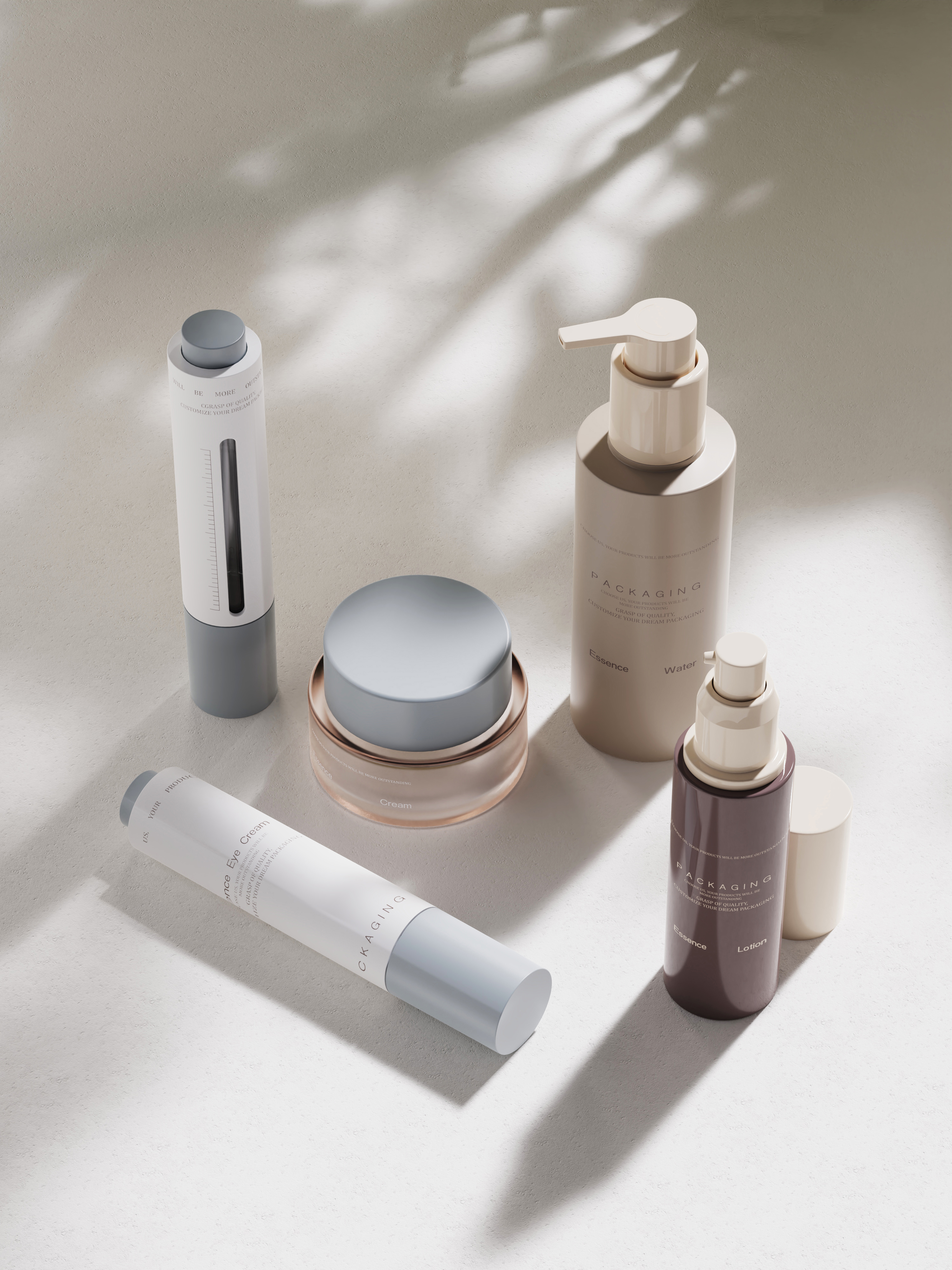 Bottle design，1 protective package material，Render，