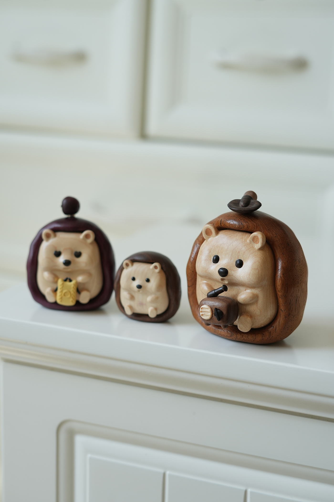 Original Wood，Solid wood products，Cute hedgehog，Solid wood ornaments，Handicrafts，