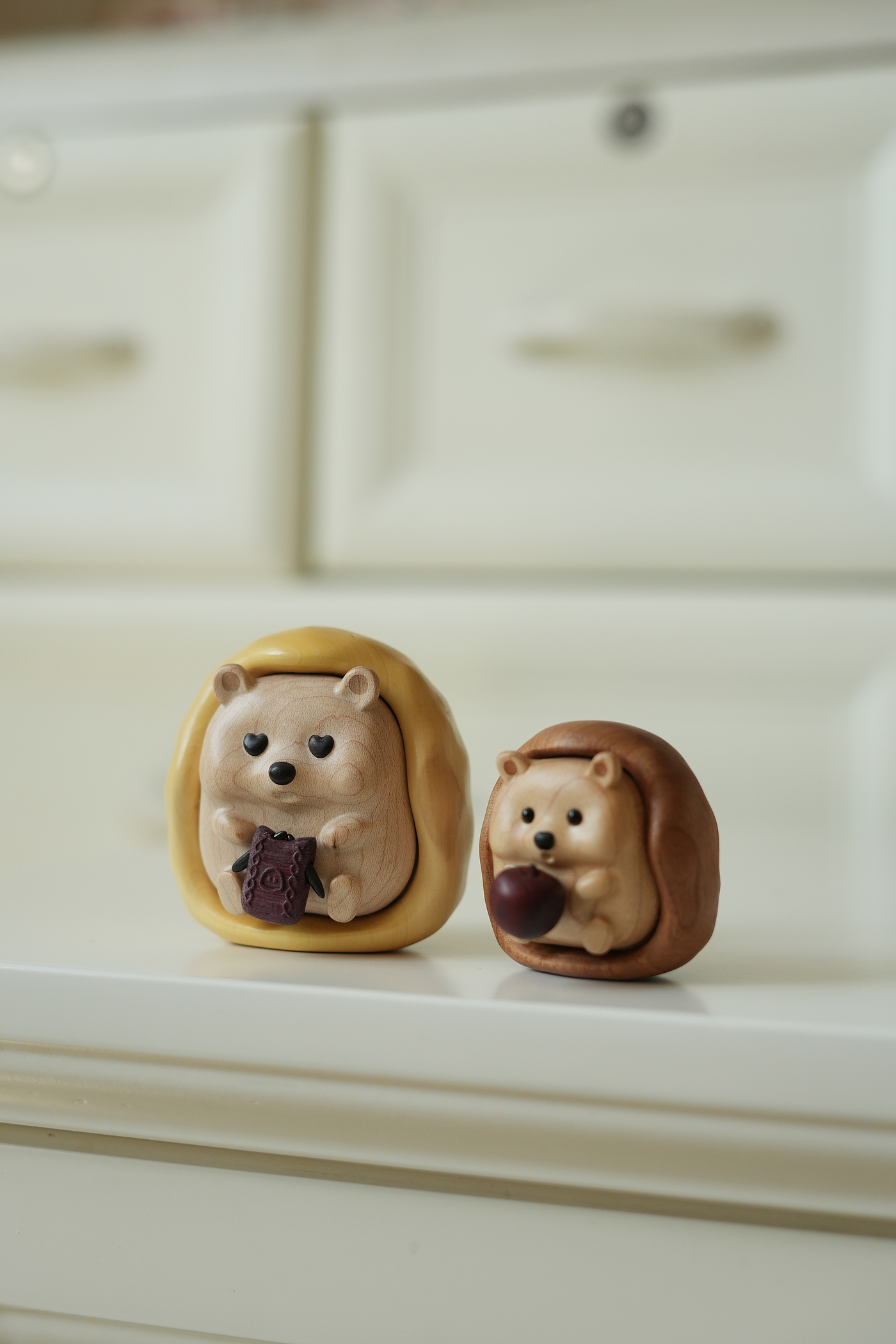 Original Wood，Solid wood products，Cute hedgehog，Solid wood ornaments，Handicrafts，