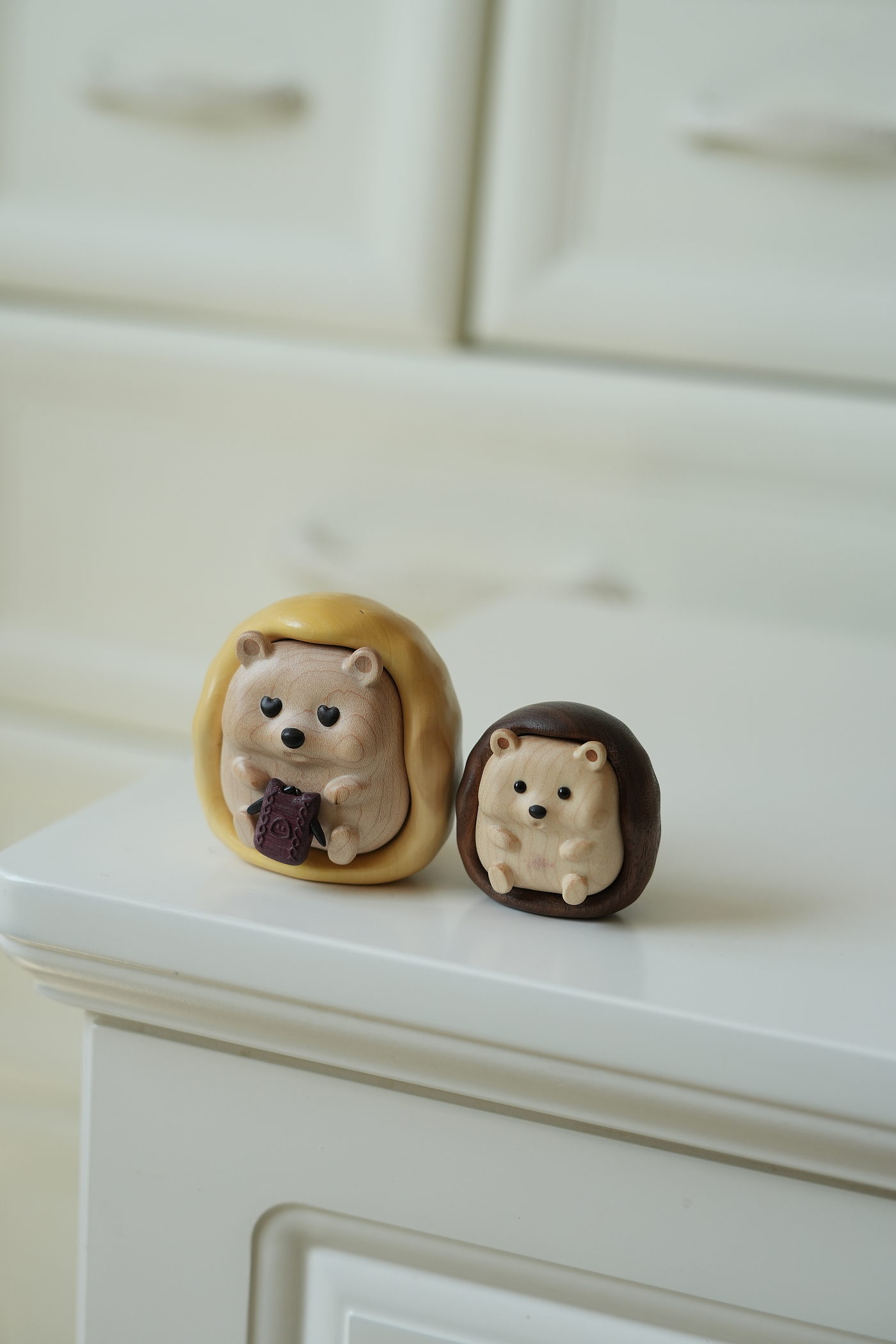 Original Wood，Solid wood products，Cute hedgehog，Solid wood ornaments，Handicrafts，