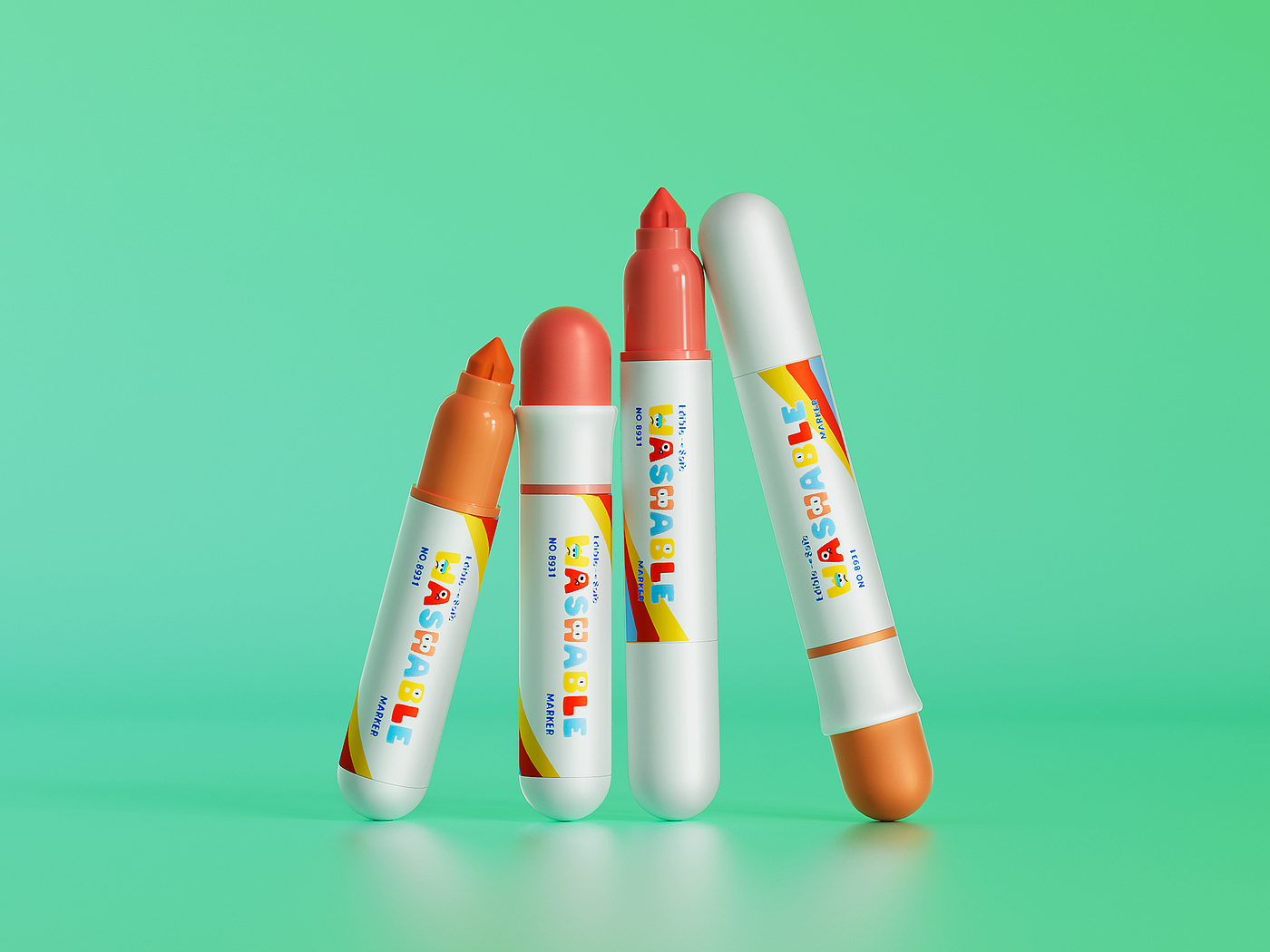 Watercolor pen，Stationery design，Mother and baby，industrial design，
