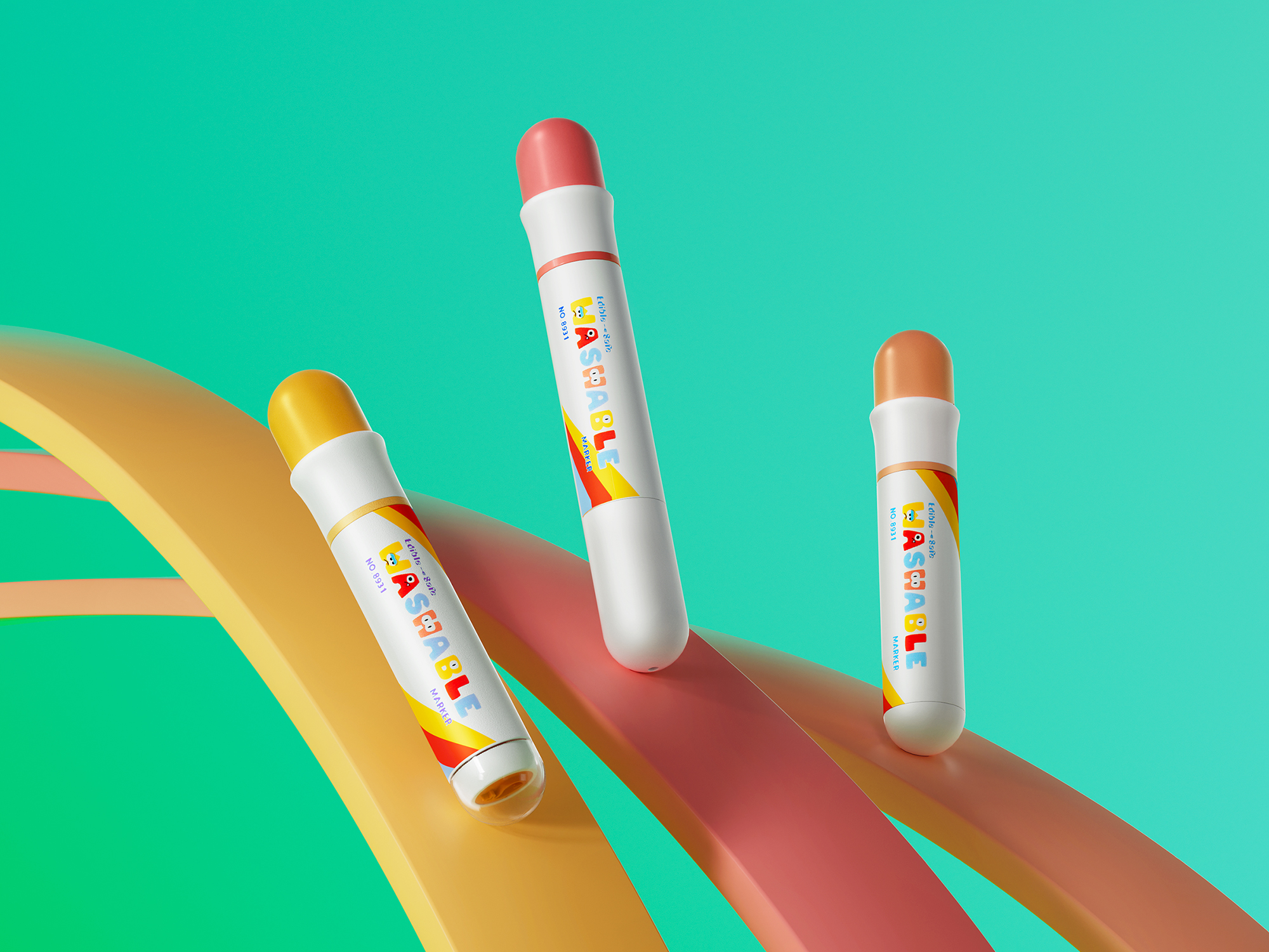 Watercolor pen，Stationery design，Mother and baby，industrial design，