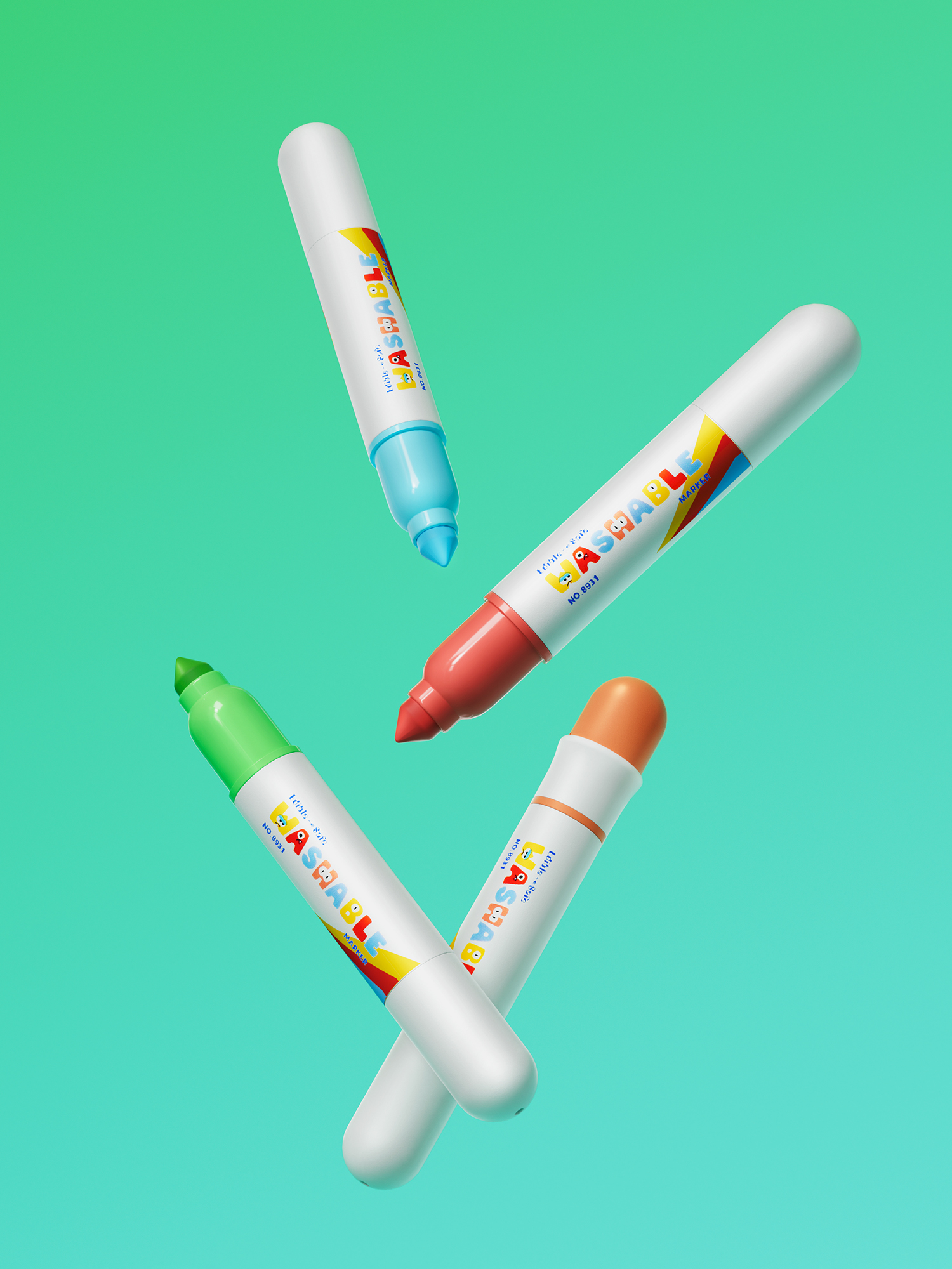 Watercolor pen，Stationery design，Mother and baby，industrial design，