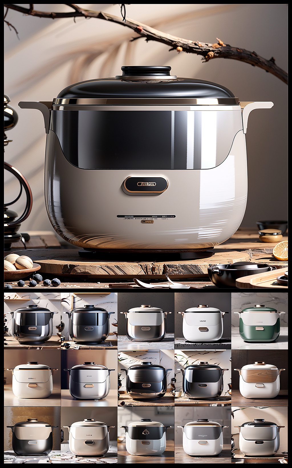 rice cooker，household electrical appliances，Kitchen appliances，AIGC，whole process，