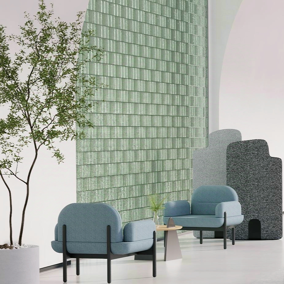 Clouds, landscape screen, public leisure, sofa, Yu room design，