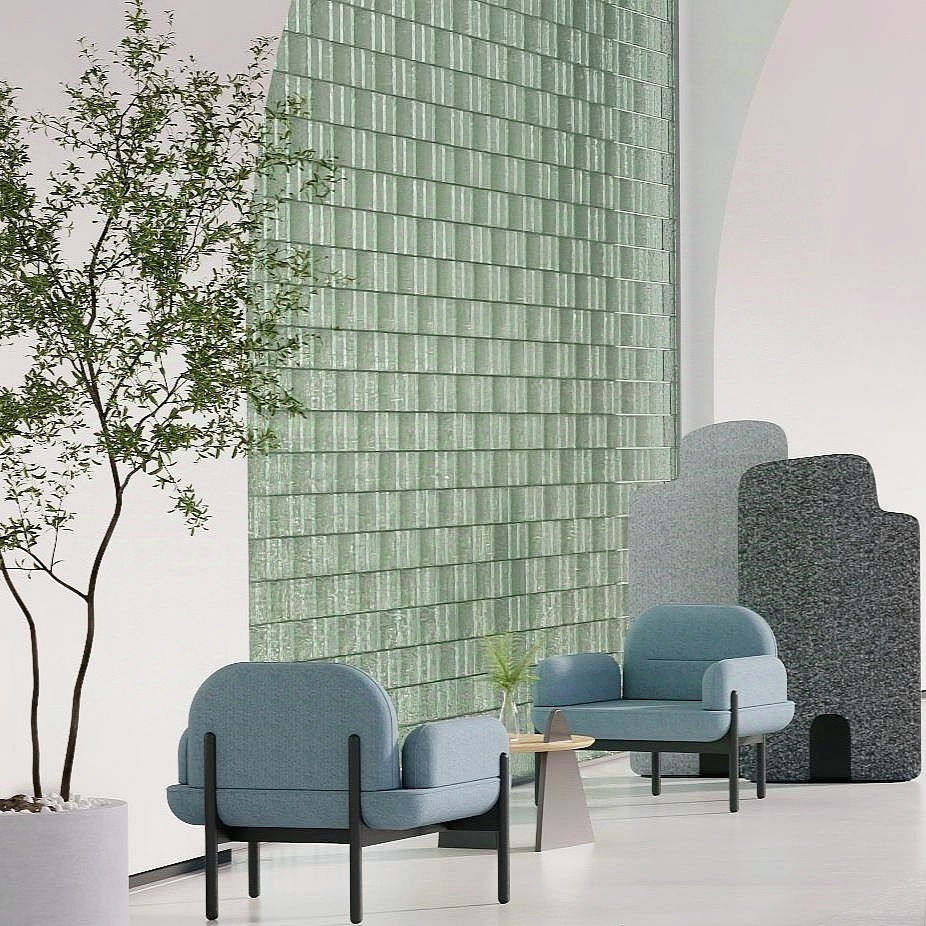 Clouds, landscape screen, public leisure, sofa, Yu room design，