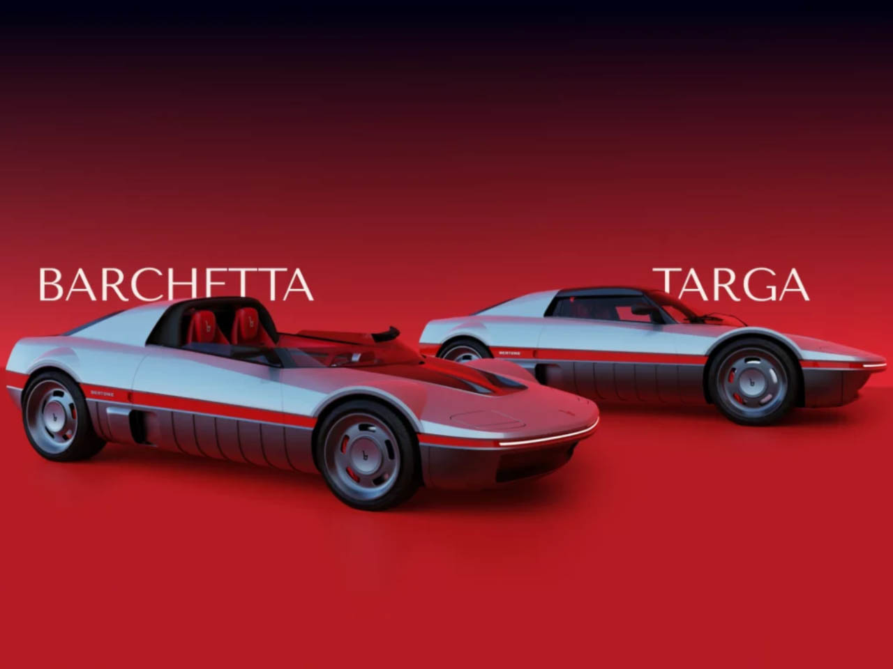 Retro sports car，Pop-up headlights，Limited edition，Bertone Runabout，