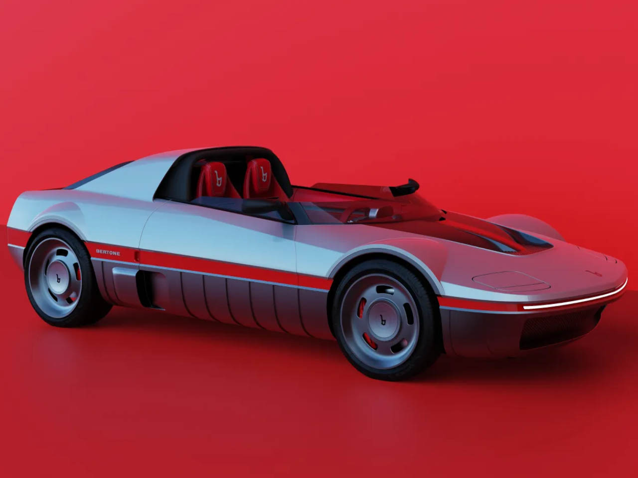 Retro sports car，Pop-up headlights，Limited edition，Bertone Runabout，