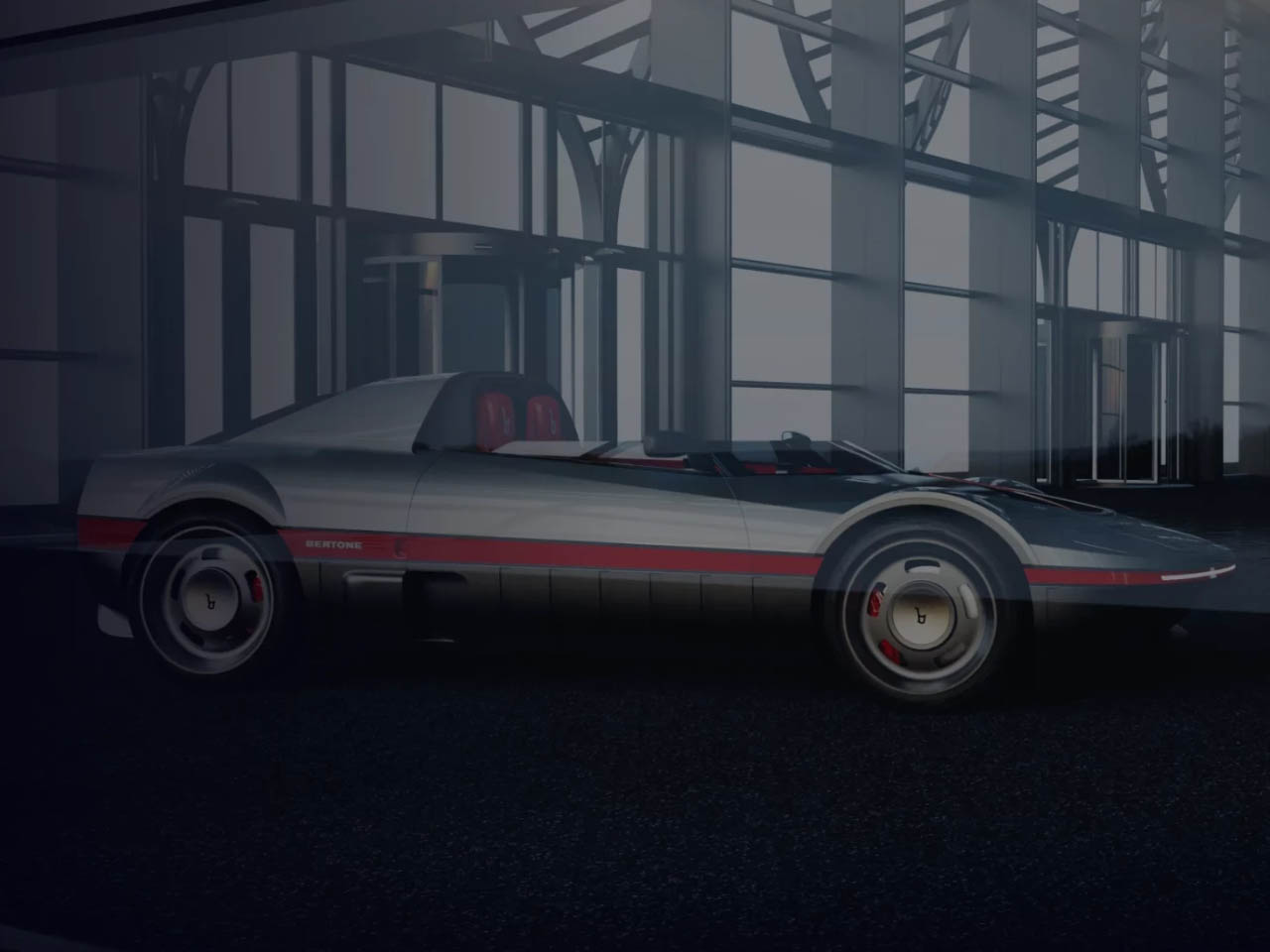 Retro sports car，Pop-up headlights，Limited edition，Bertone Runabout，