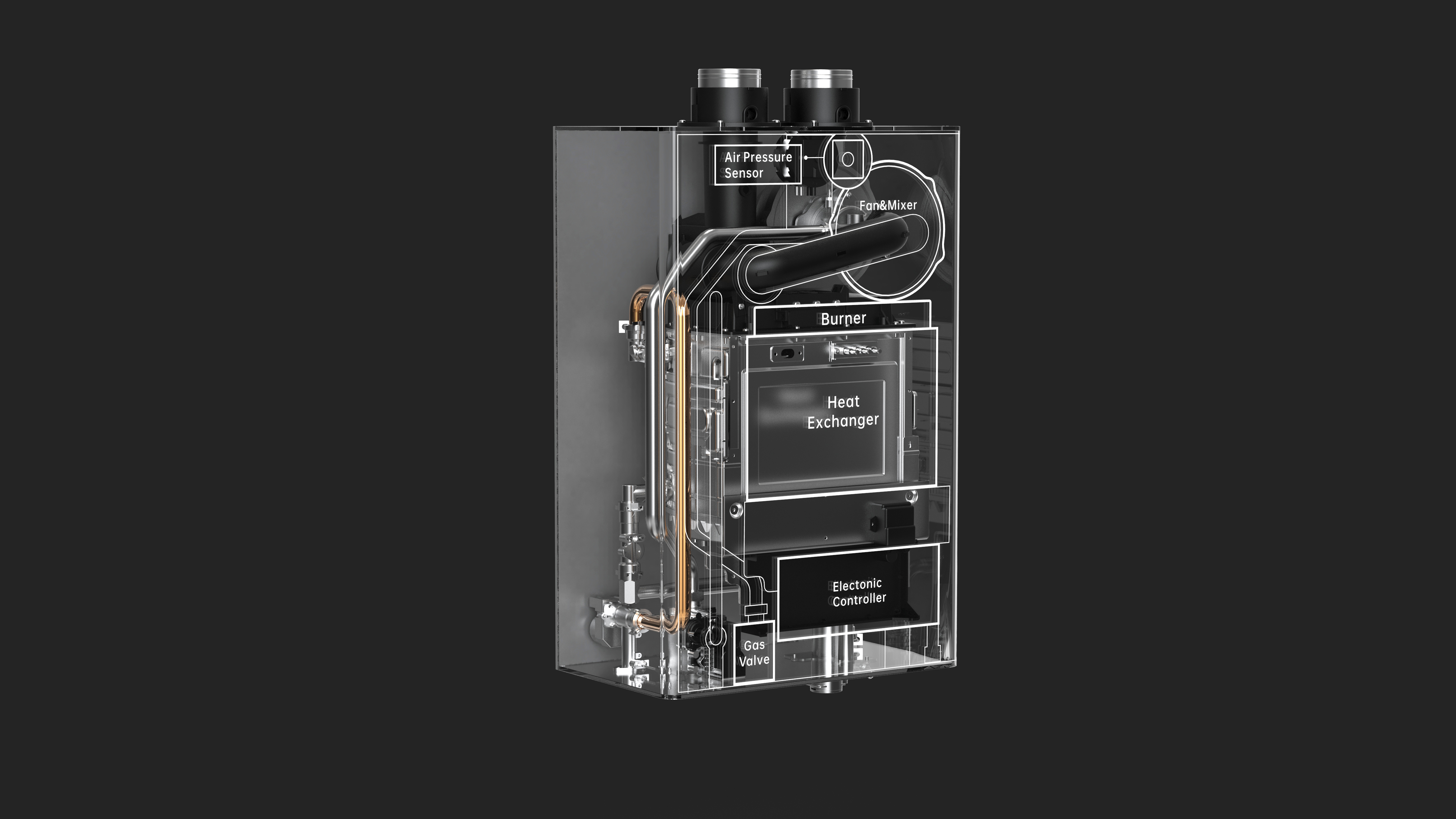 gas water heater，Transparent machine，