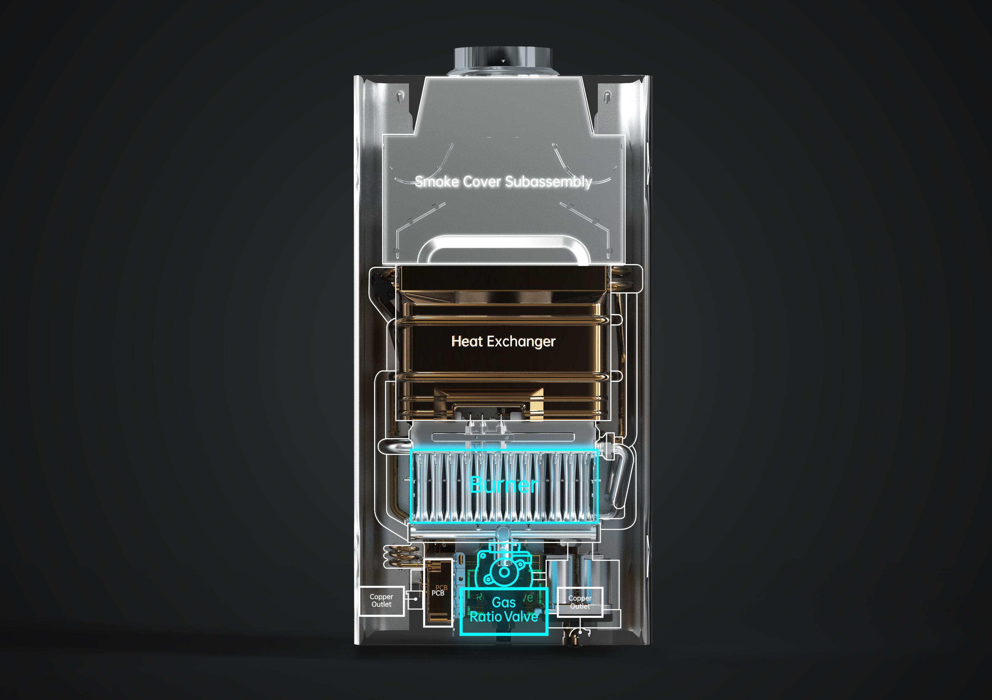 gas water heater，Transparent machine，