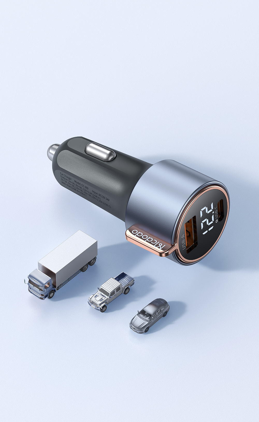 Car charger，Screen display，Digital intelligence，Consumer electronics，charge，product，Design，vehicle，