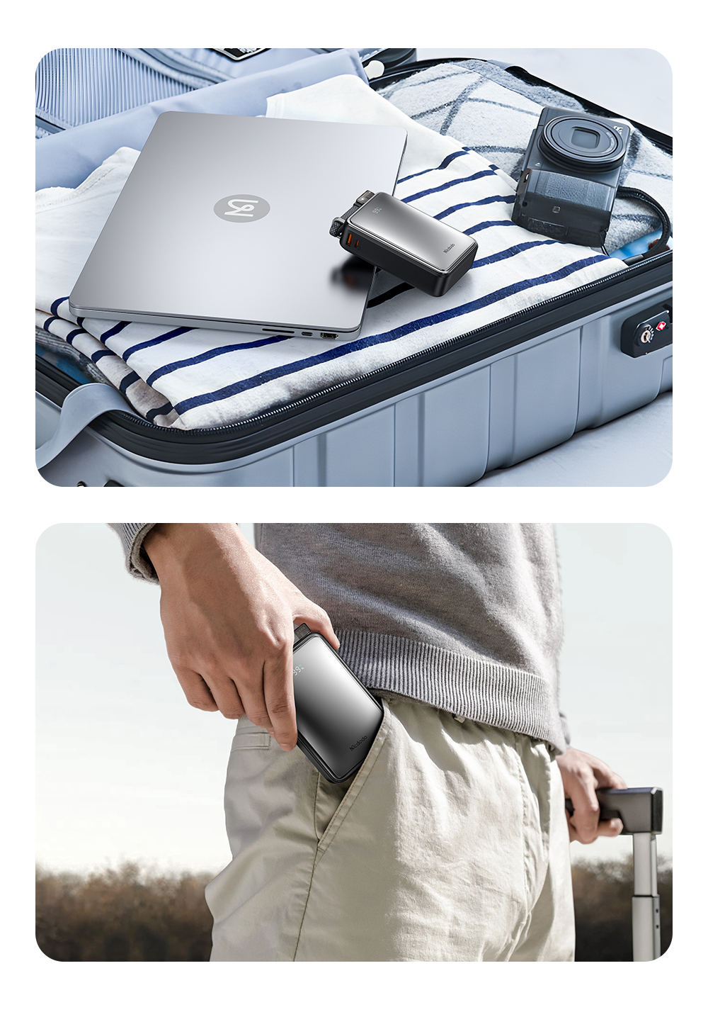 portable source，portable battery，Data cable storage，Portable design，Sense of science and technology，Gallium nitride，