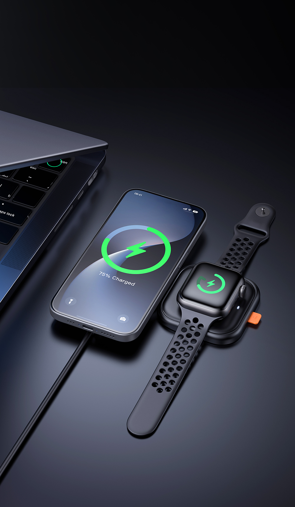 Wireless charging，iwatch wireless charging，Mobile phone bracket，fold，Portable，Ultra Mini，Sense of science and technology，Simple digital，