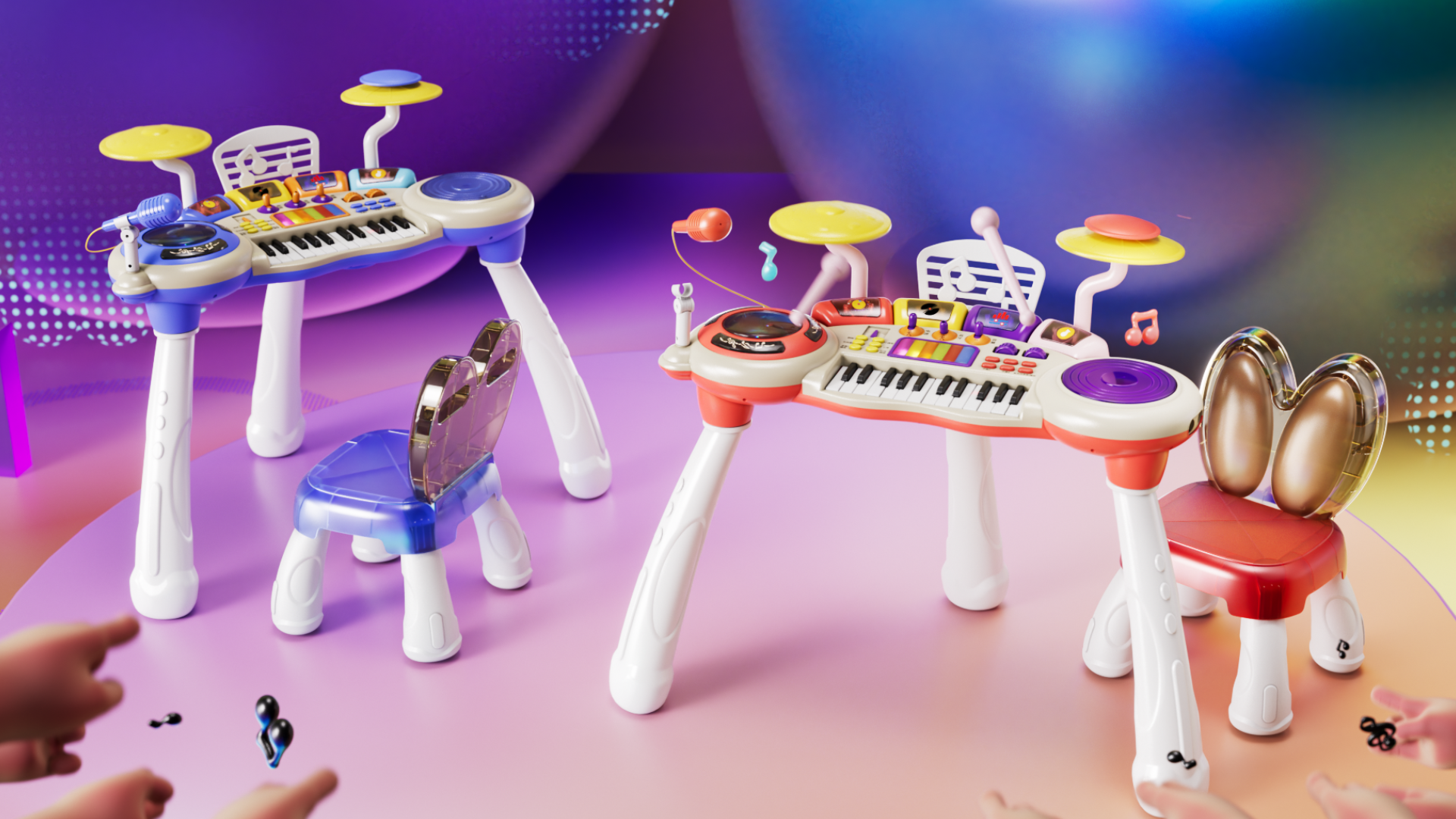 electronic organ，Modeling and rendering，Animation production，3D rendering，Toys，c4d，Video production，music enlightenment，
