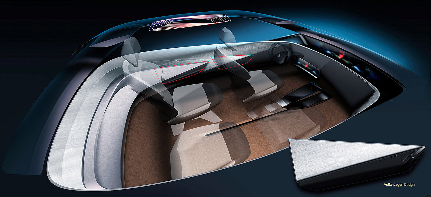 Volkswagen，car，interior，design，
