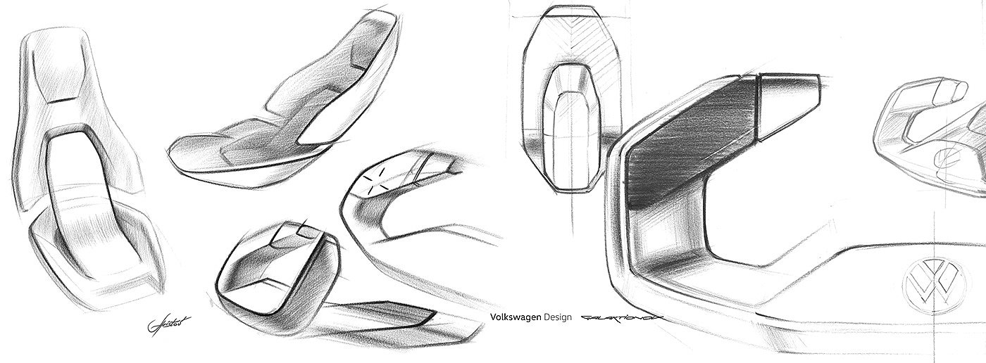 Volkswagen，car，interior，design，