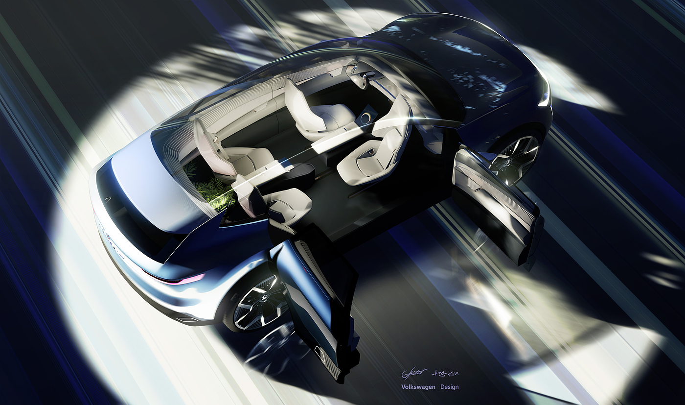 Volkswagen，car，interior，design，