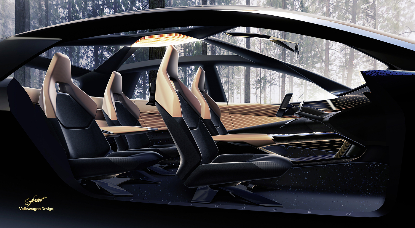 Volkswagen，car，interior，design，