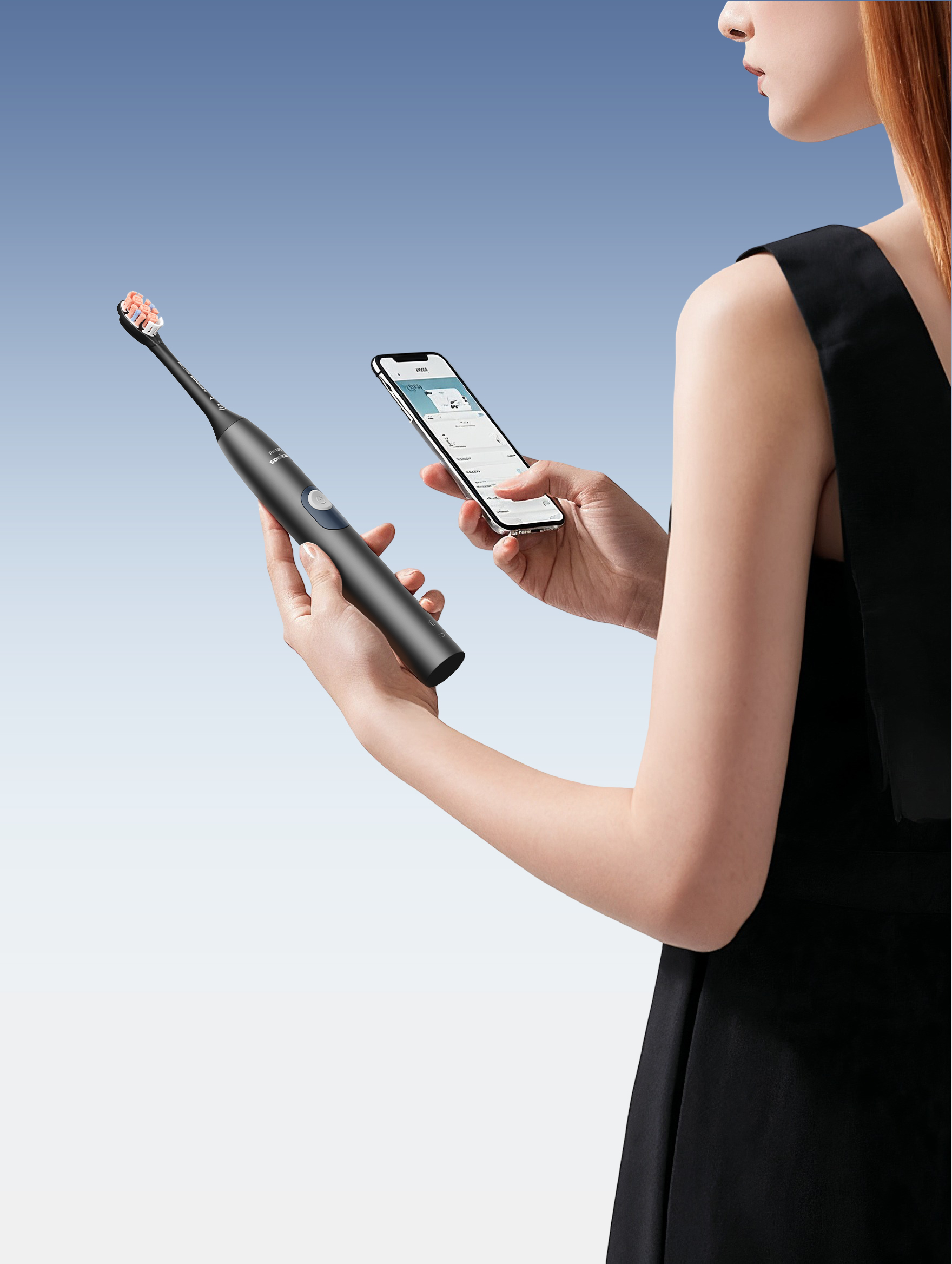 Electric toothbrush，E-commerce diagram，The AI Model，ai，xyz laboratory，Philips，ai commercial photography，Electric toothbrush photography，