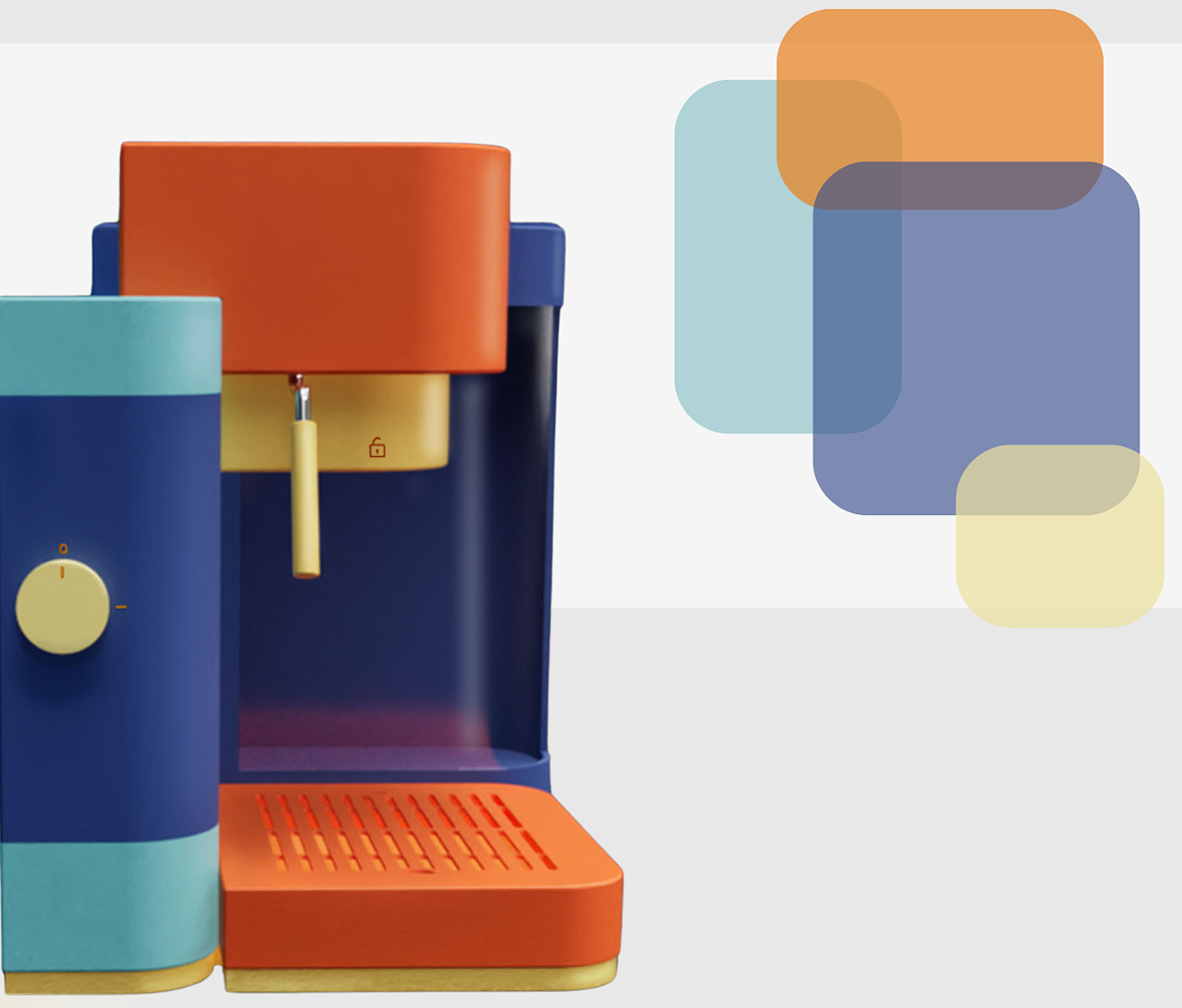 Bauhaus Art，KOIRO，Italian coffee machine，Color matching，geometry，