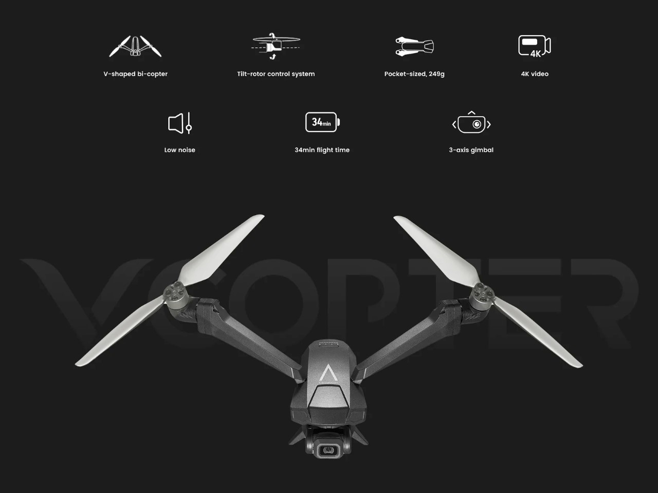 UAV，Double rotor，V-Copter Falcon Mini，Long endurance，4K camera，