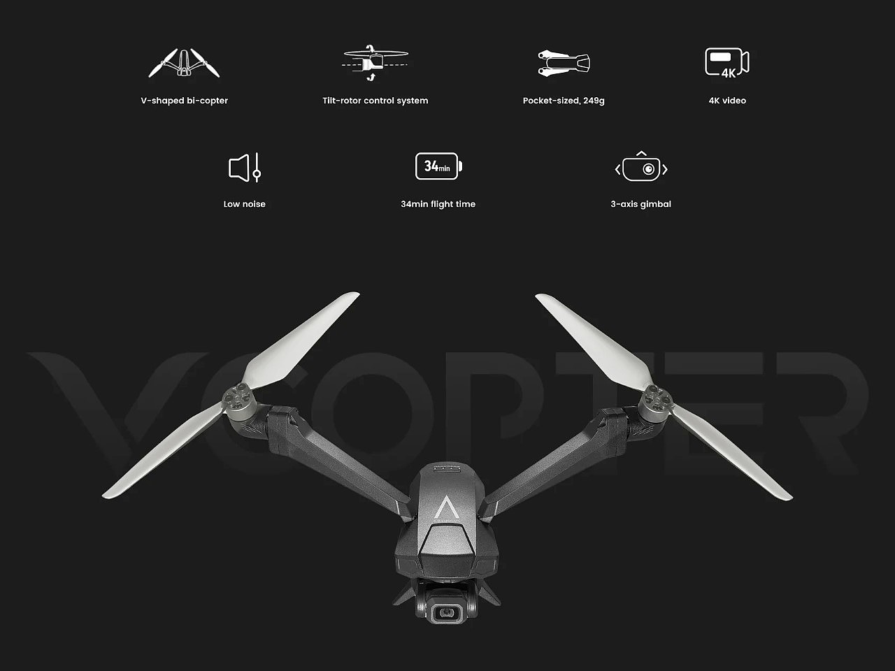 UAV，Double rotor，V-Copter Falcon Mini，Long endurance，4K camera，