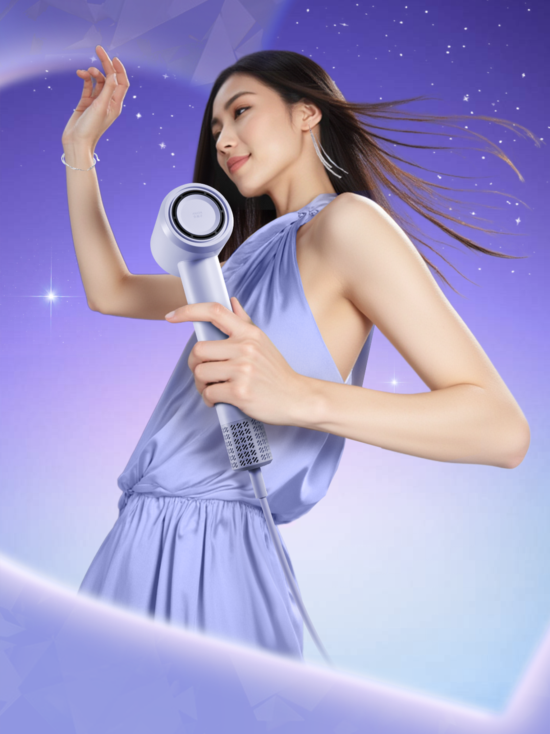 Hair Dryer Photography，ai，The AI Model，Commercial photography，vPro hair dryer，xyz laboratory，