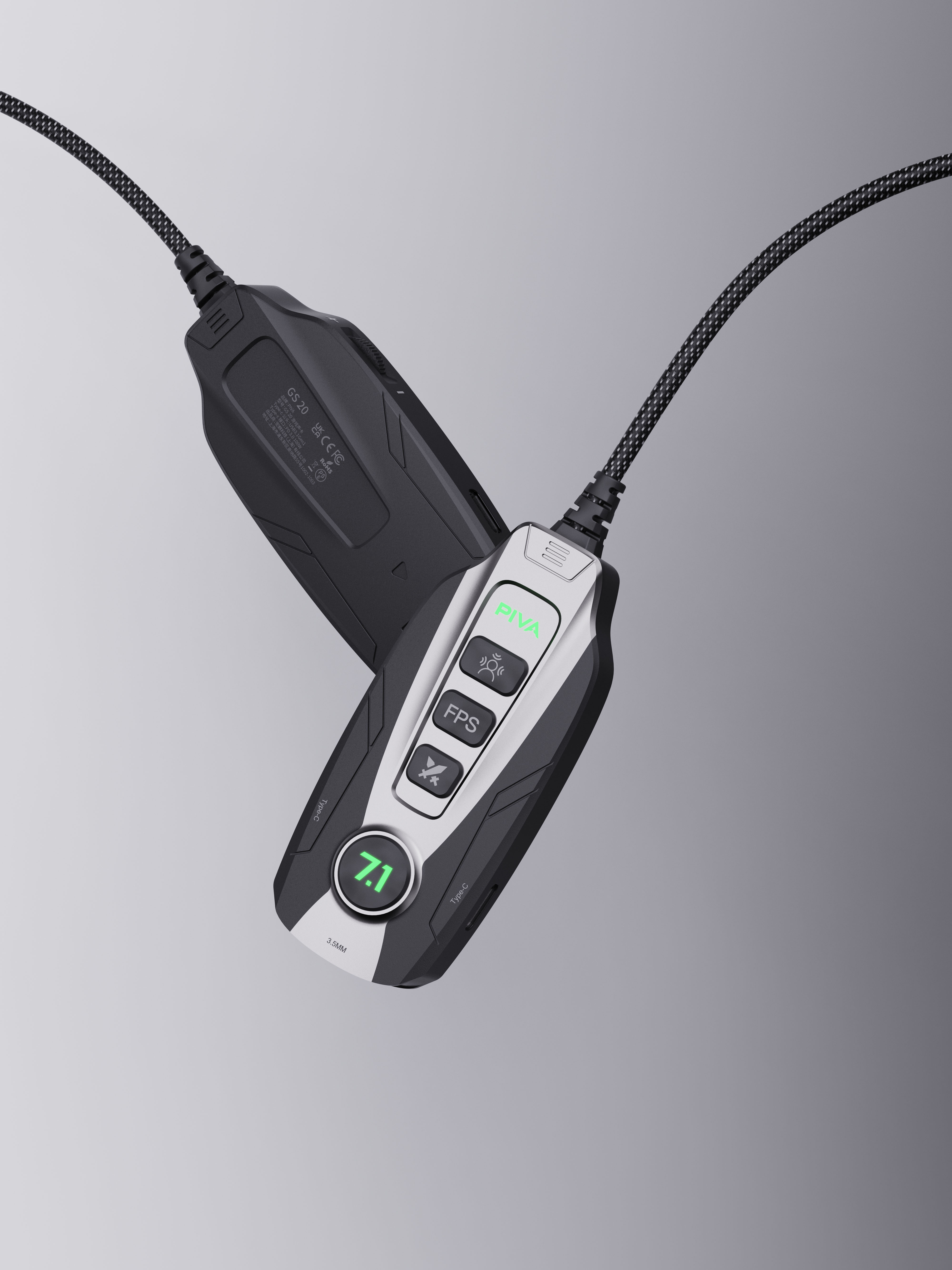 E-sports game sound card，External Game Sound Card，GS20，Multi-function sound card，PIVA，Paiwei，