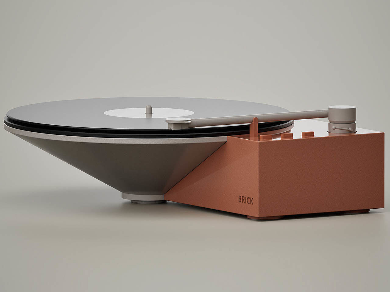 brick，Black rubber turntable，music player ，electronic product，