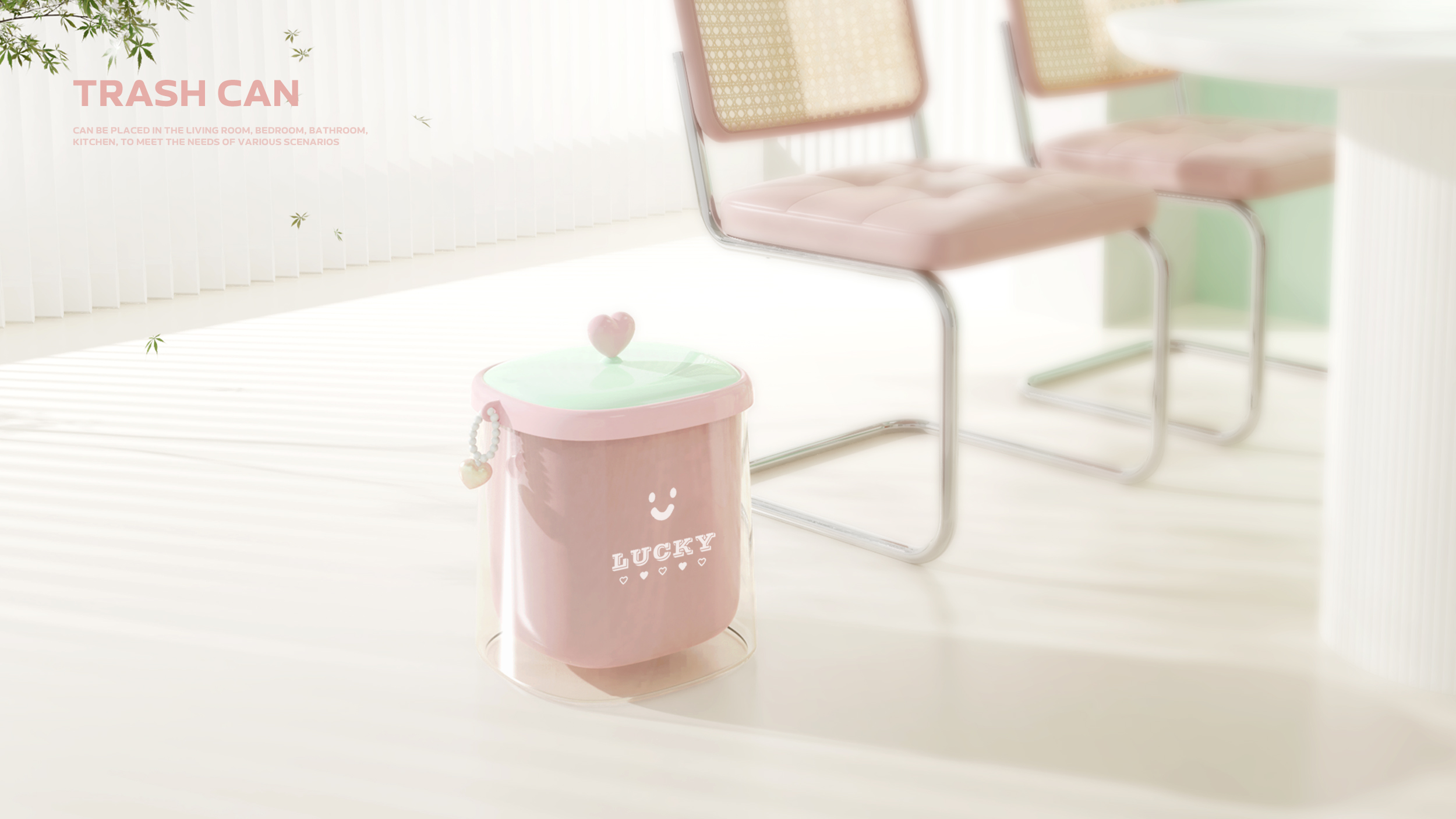 trash can，kitchen，a living room，Shower Room，