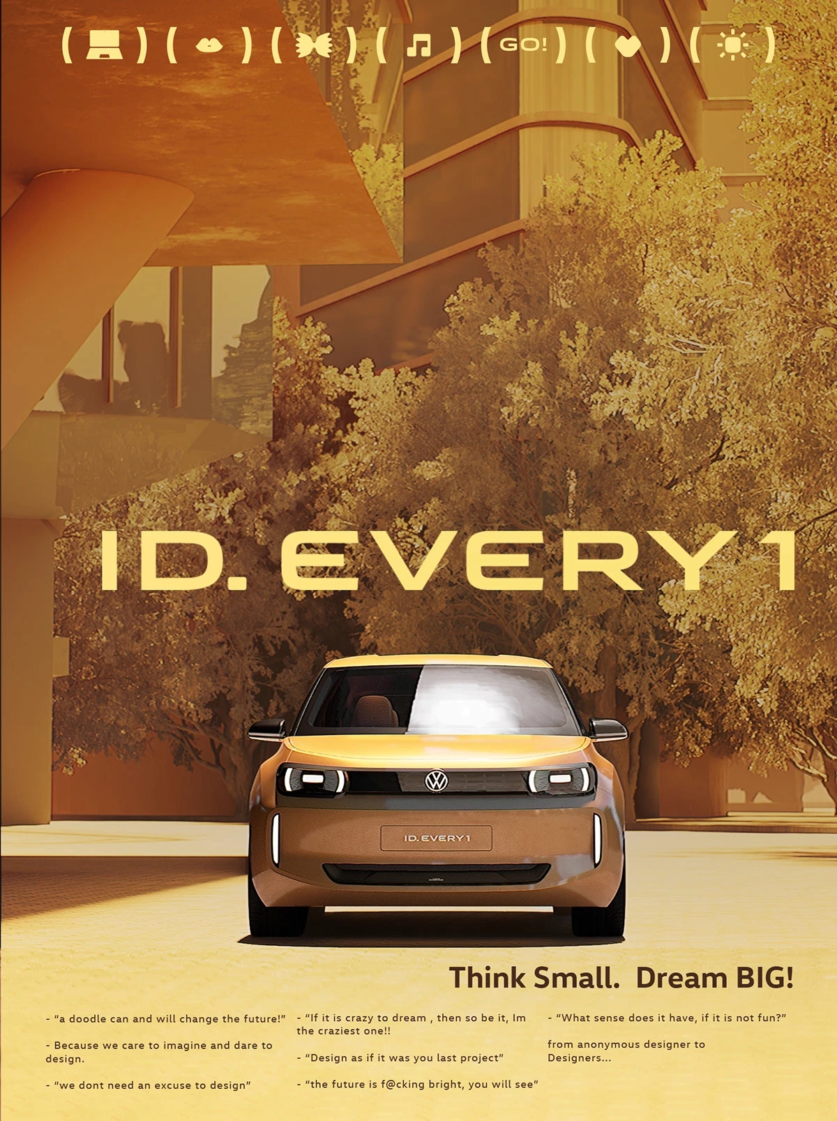 vehicle，automobile，Volkswagen ID. EVERY1，conceptual design，